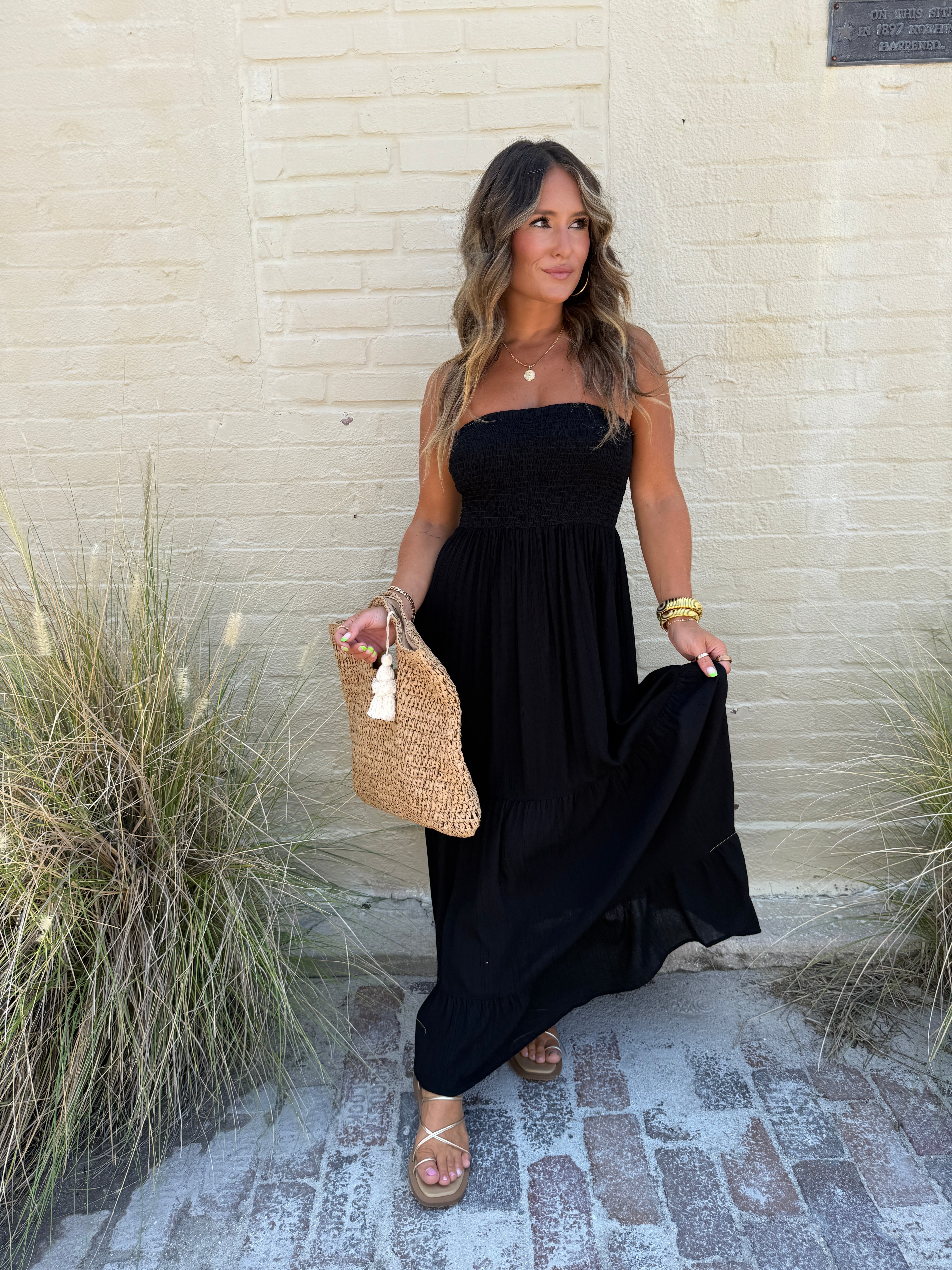 Lilliana Strapless Maxi Dress Black