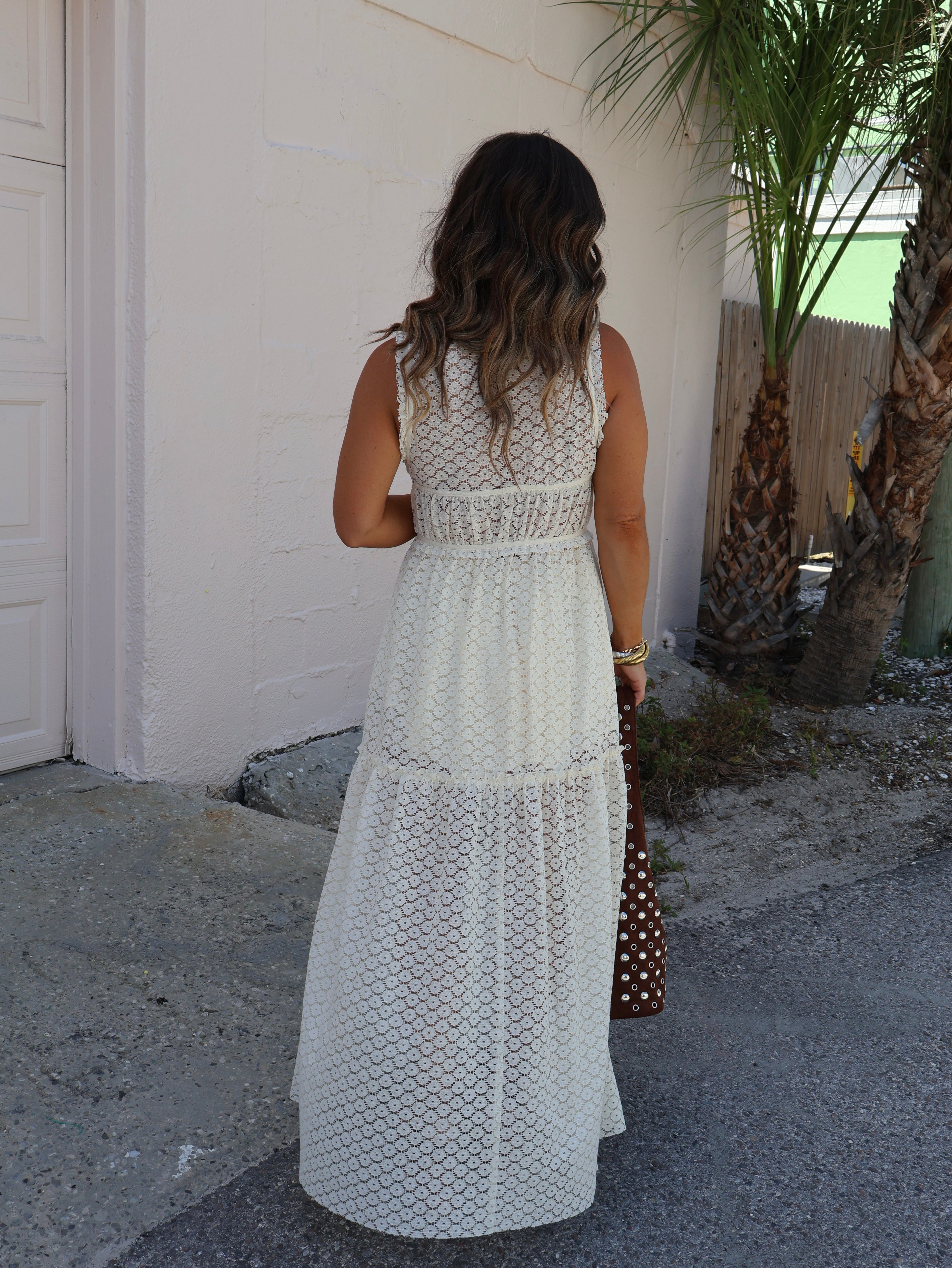 Mandy Lace Duster Off White