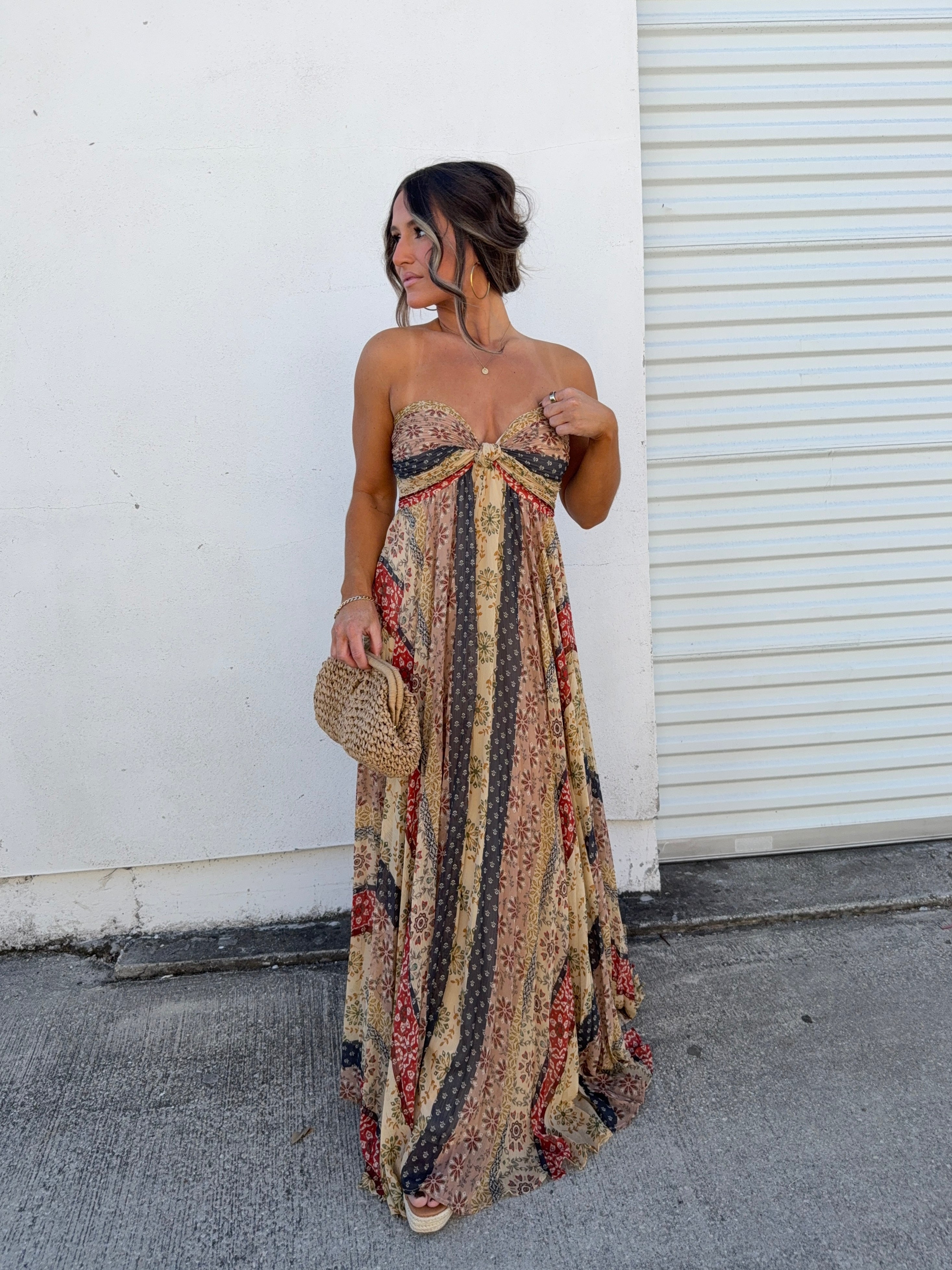 Allure Maxi Dress Brown Multi