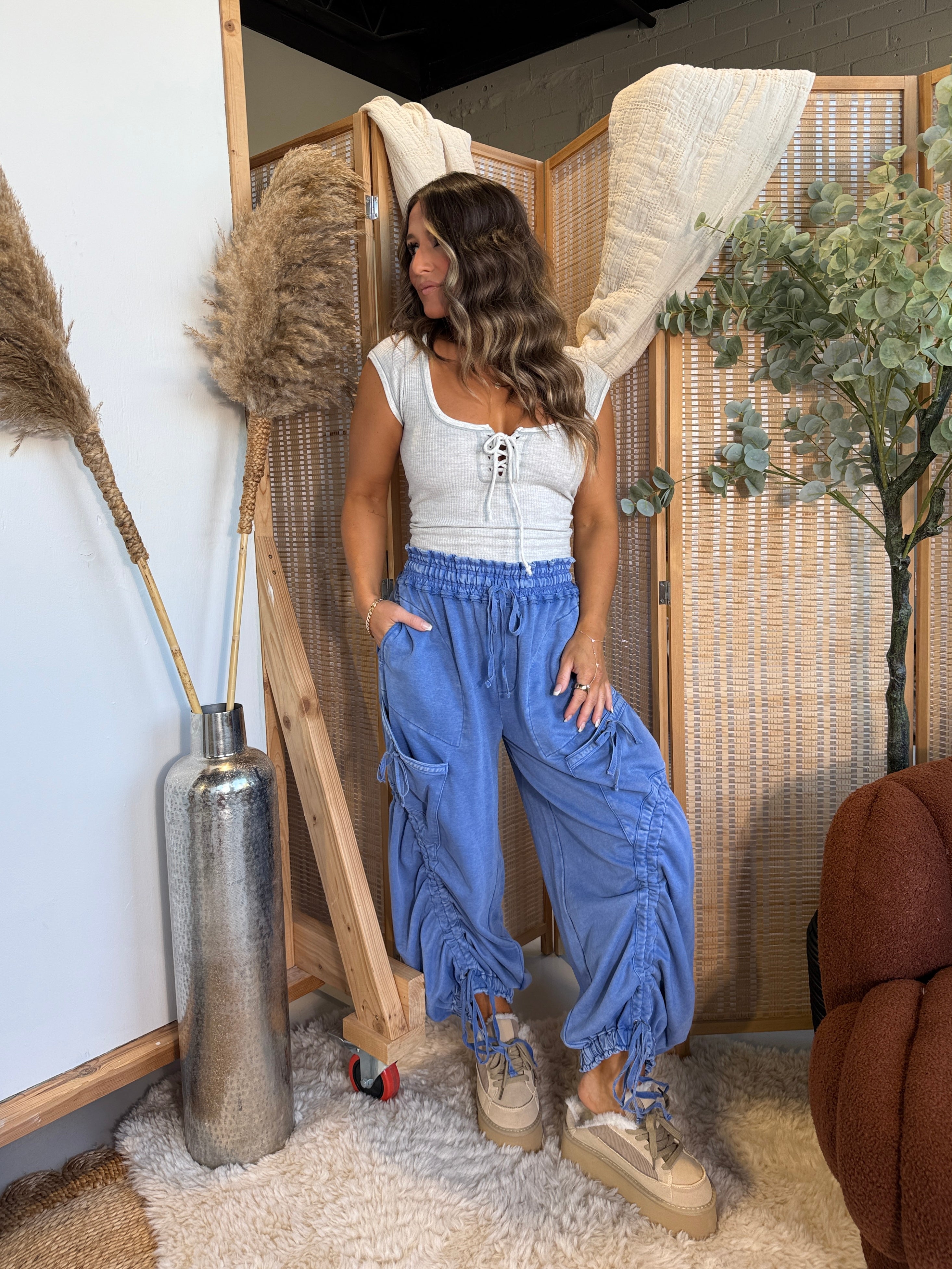 Show Me Love Boho Joggers Blue