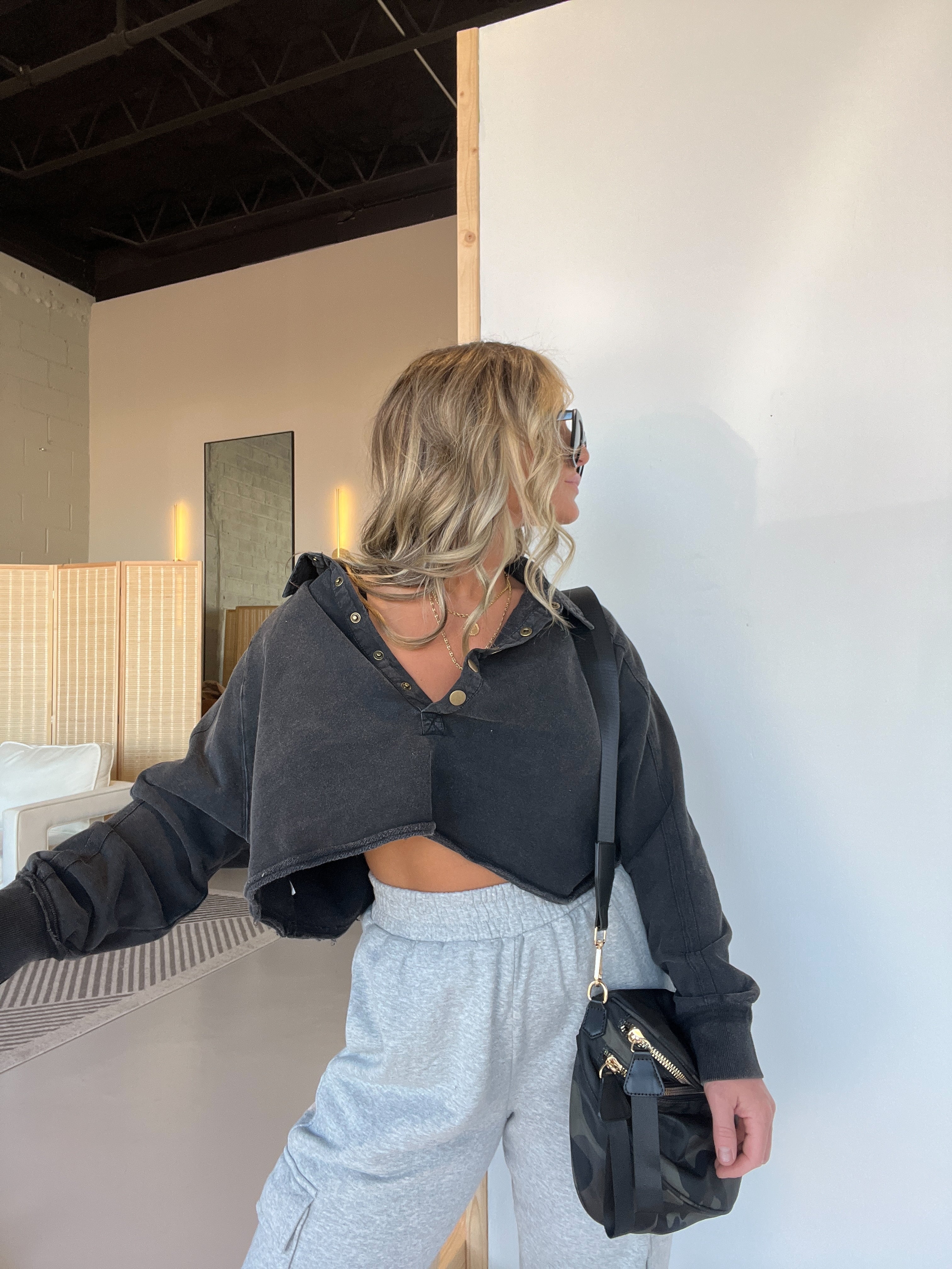 FP Dupe Cropped Sweatshirt Black
