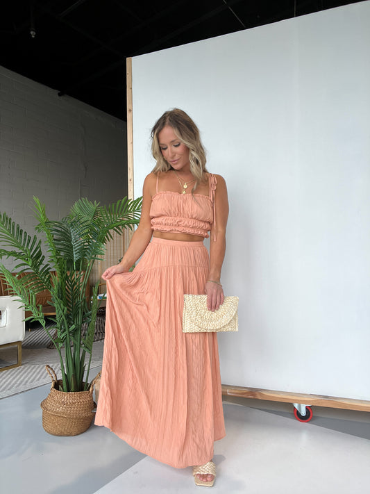 Coral Sands Skirt Set Peachy Coral