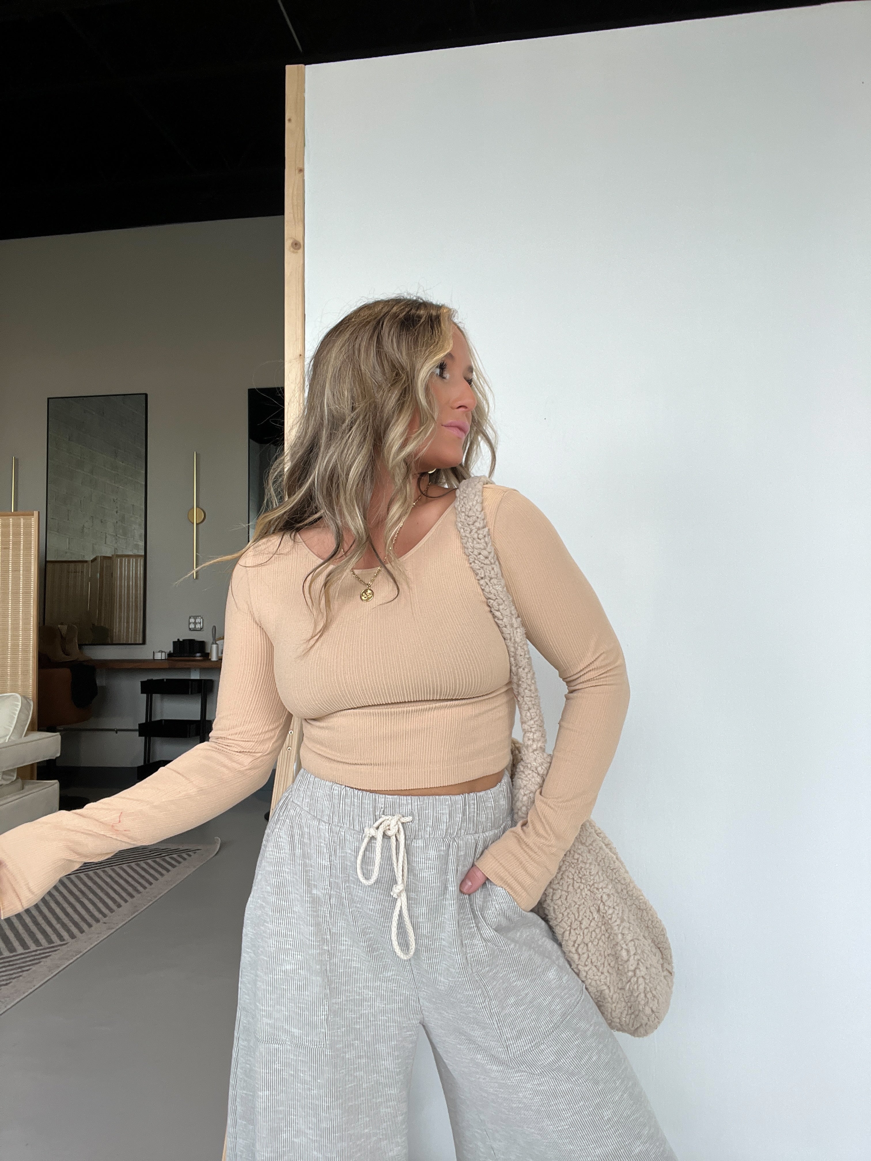 Plain Jane Long Sleeve Taupe