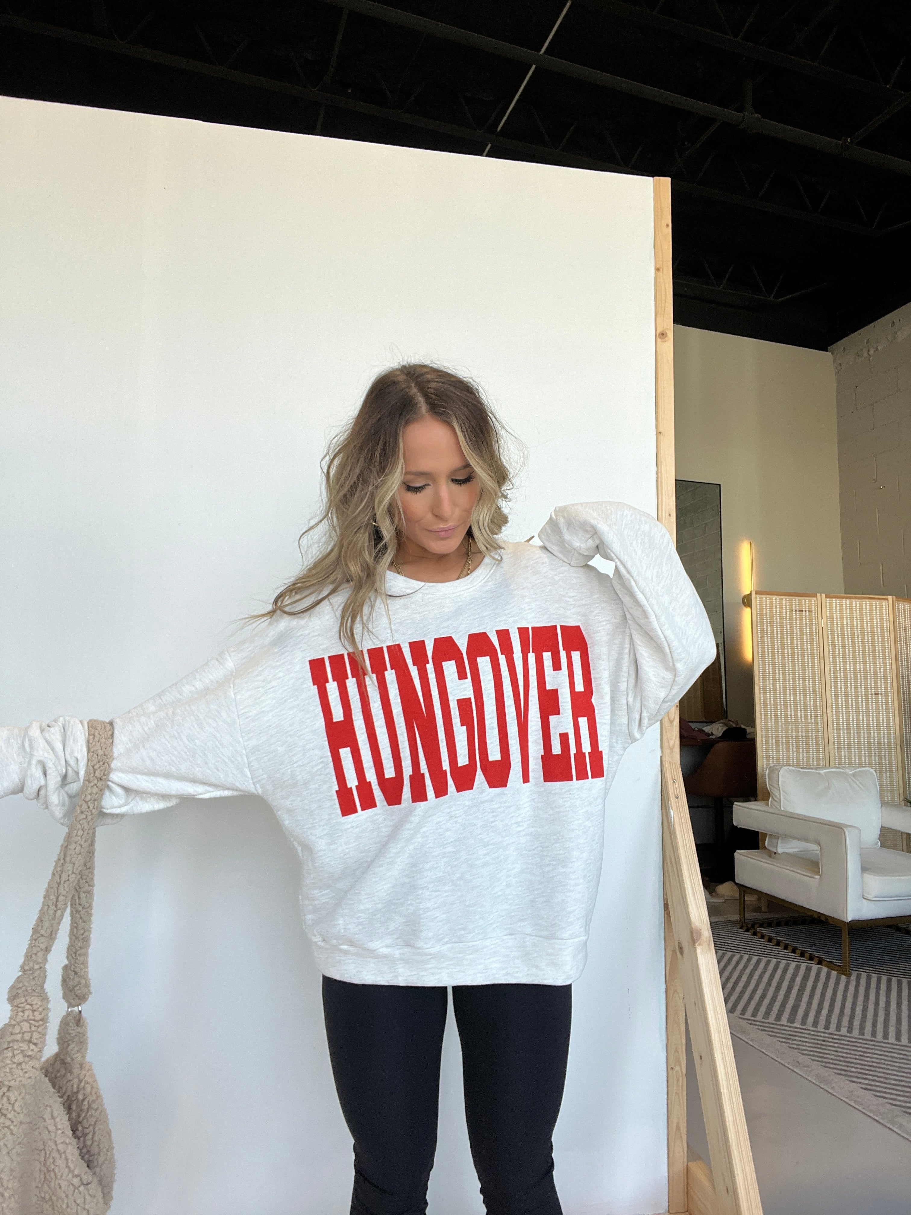 Hungover Graphic Crewneck Ash Grey