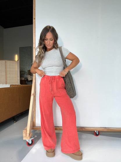 Bloome Wide Leg Pants Fusion Coral