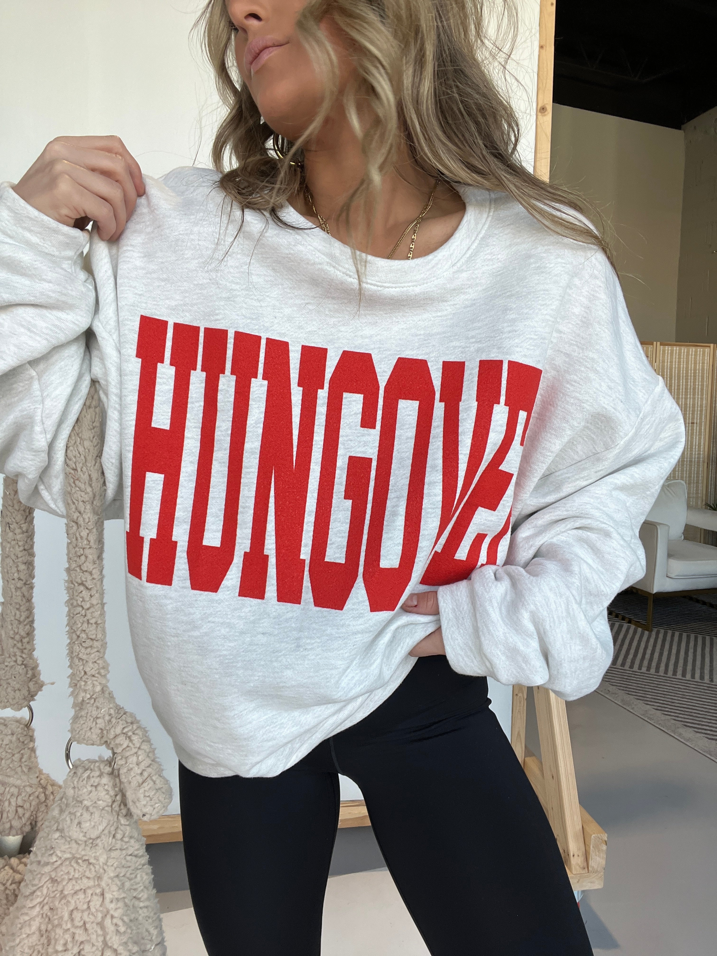 Hungover Graphic Crewneck Ash Grey