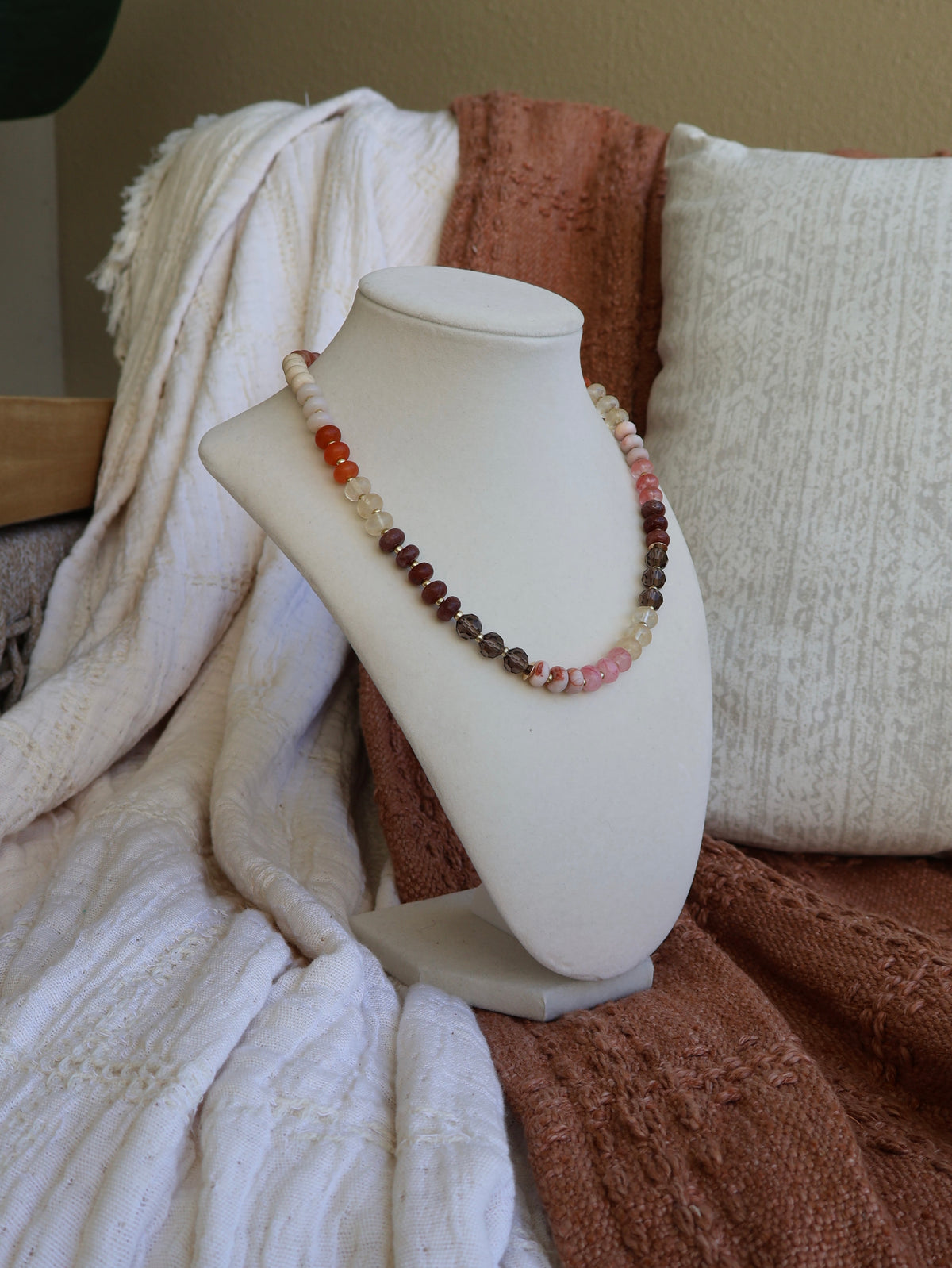 Paloma Beaded Necklace Brown Multi