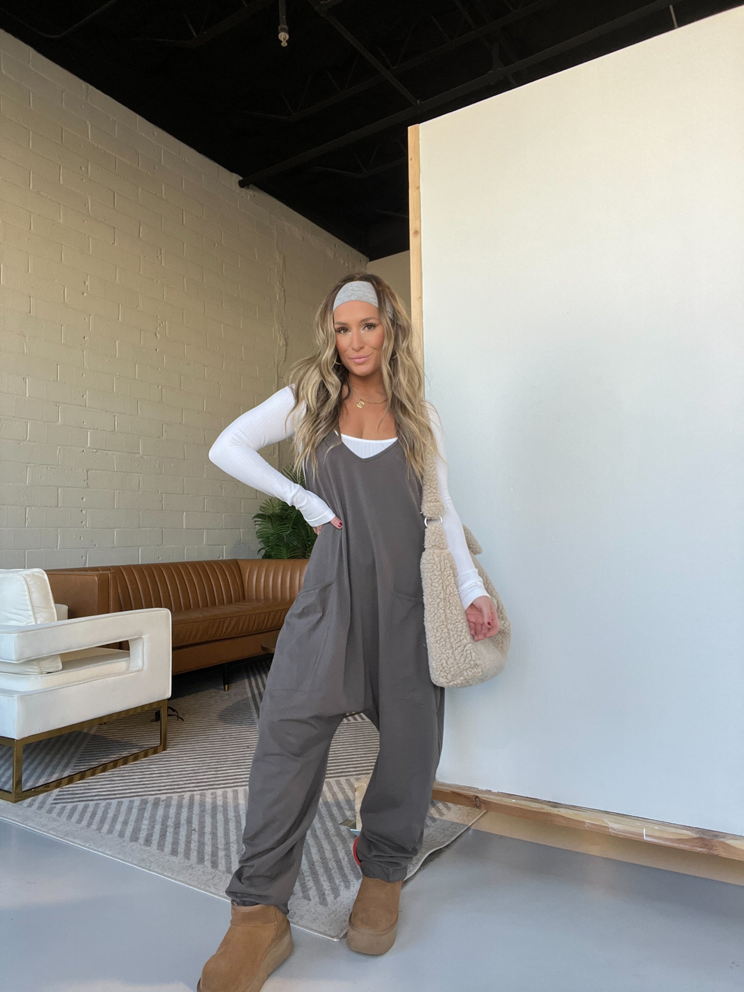 Day by Day Slouchy Jumpsuit Charcoal