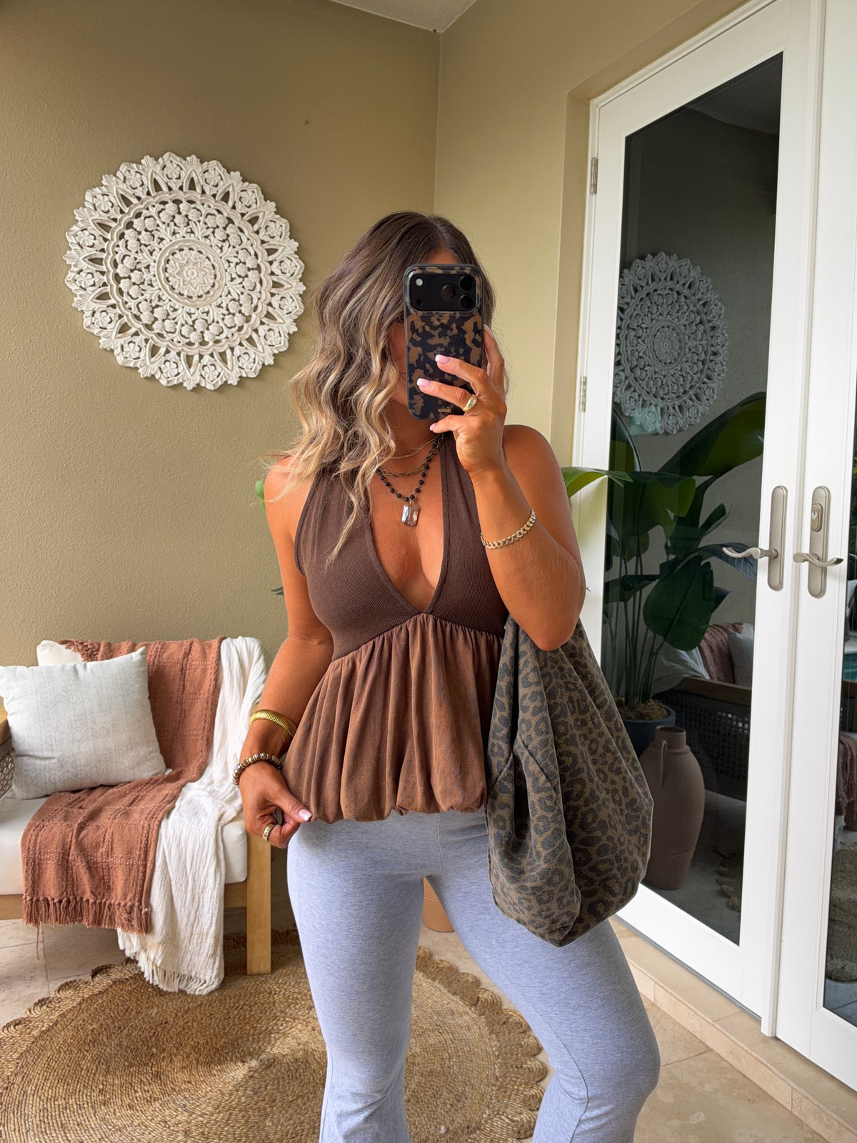 Sydney Halter Top Washed Brown