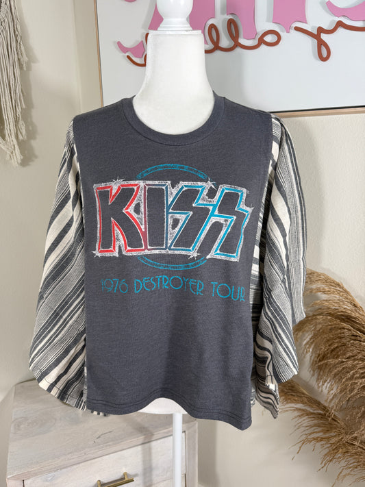 KISS Mix & Match Tee Grey Stripe