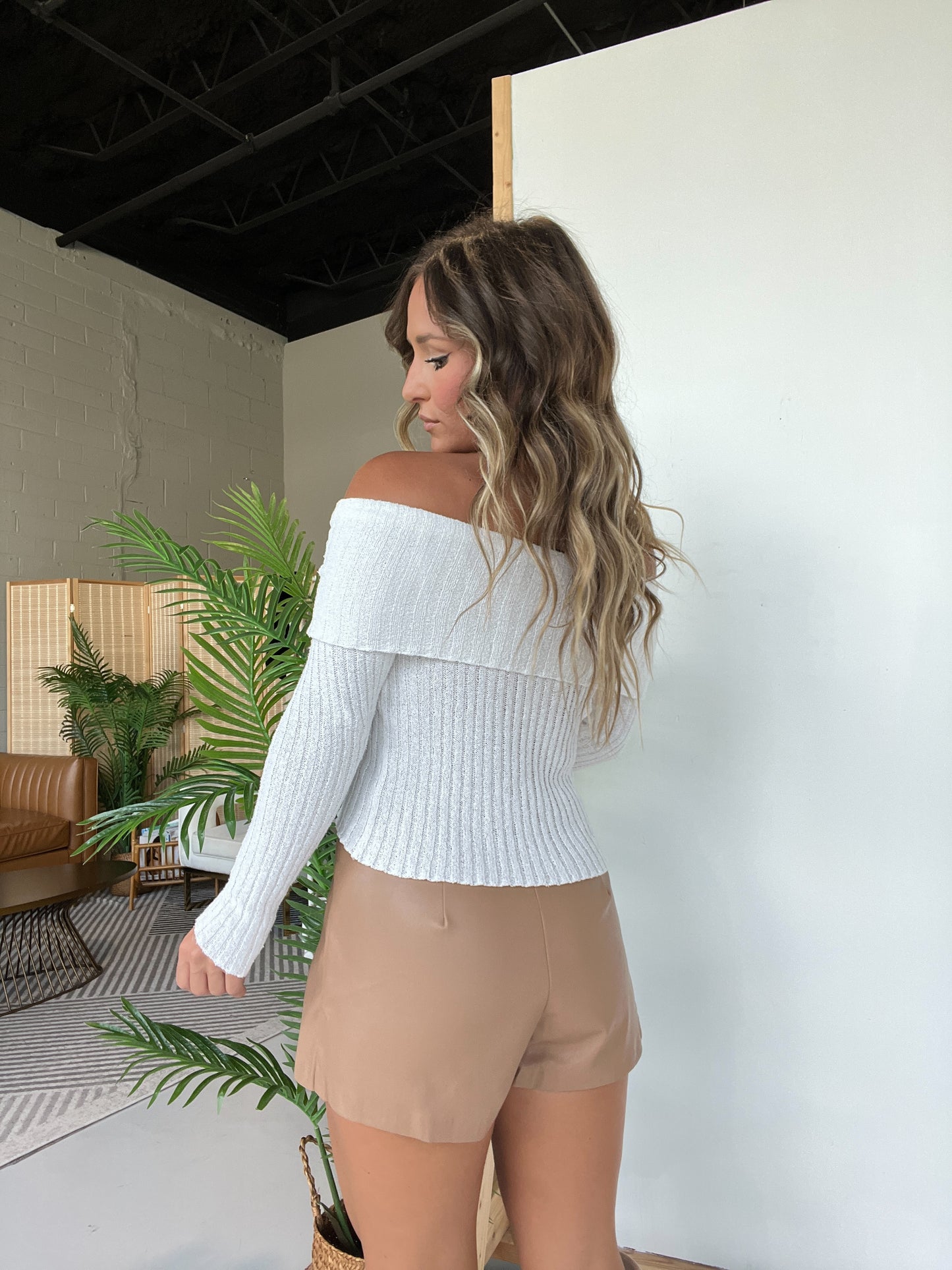 Isabelle Off The Shoulder Sweater White