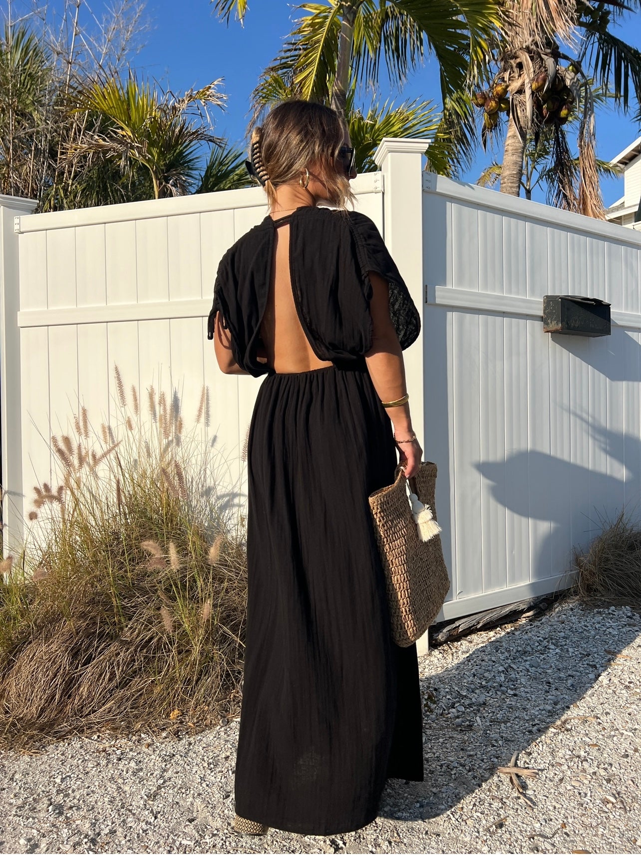 Breezy Blooms Maxi Dress Black