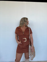 Load image into Gallery viewer, OUT WEST CORDUROY MINI DRESS

