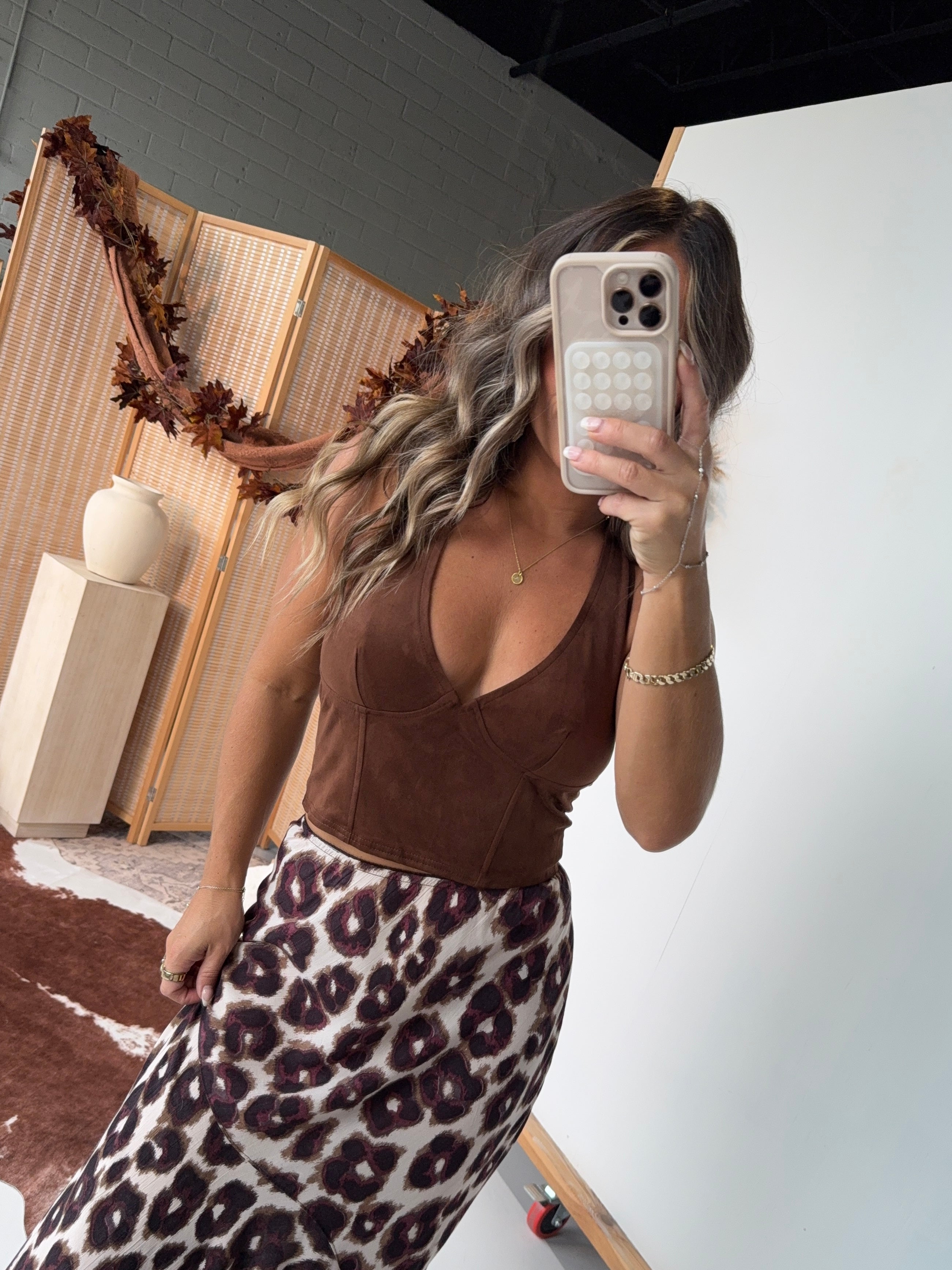 Moonlight Romance Halter Top Chocolate