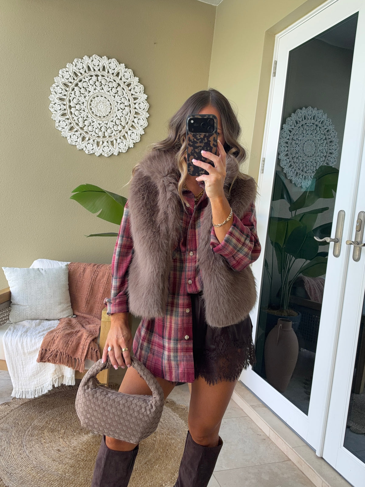 Pine Grove Plaid Button-Up Rose Multi