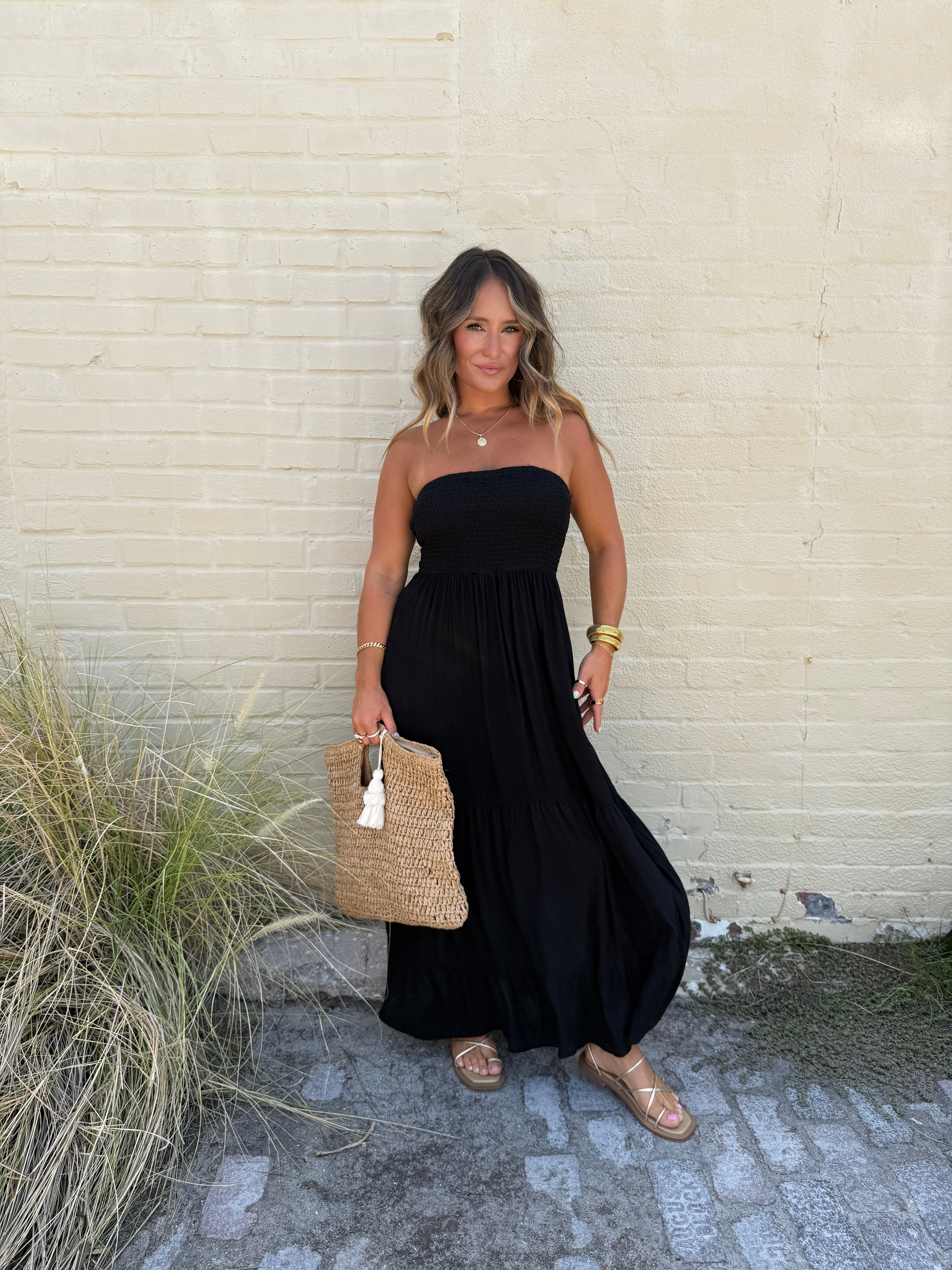 Lilliana Strapless Maxi Dress Black