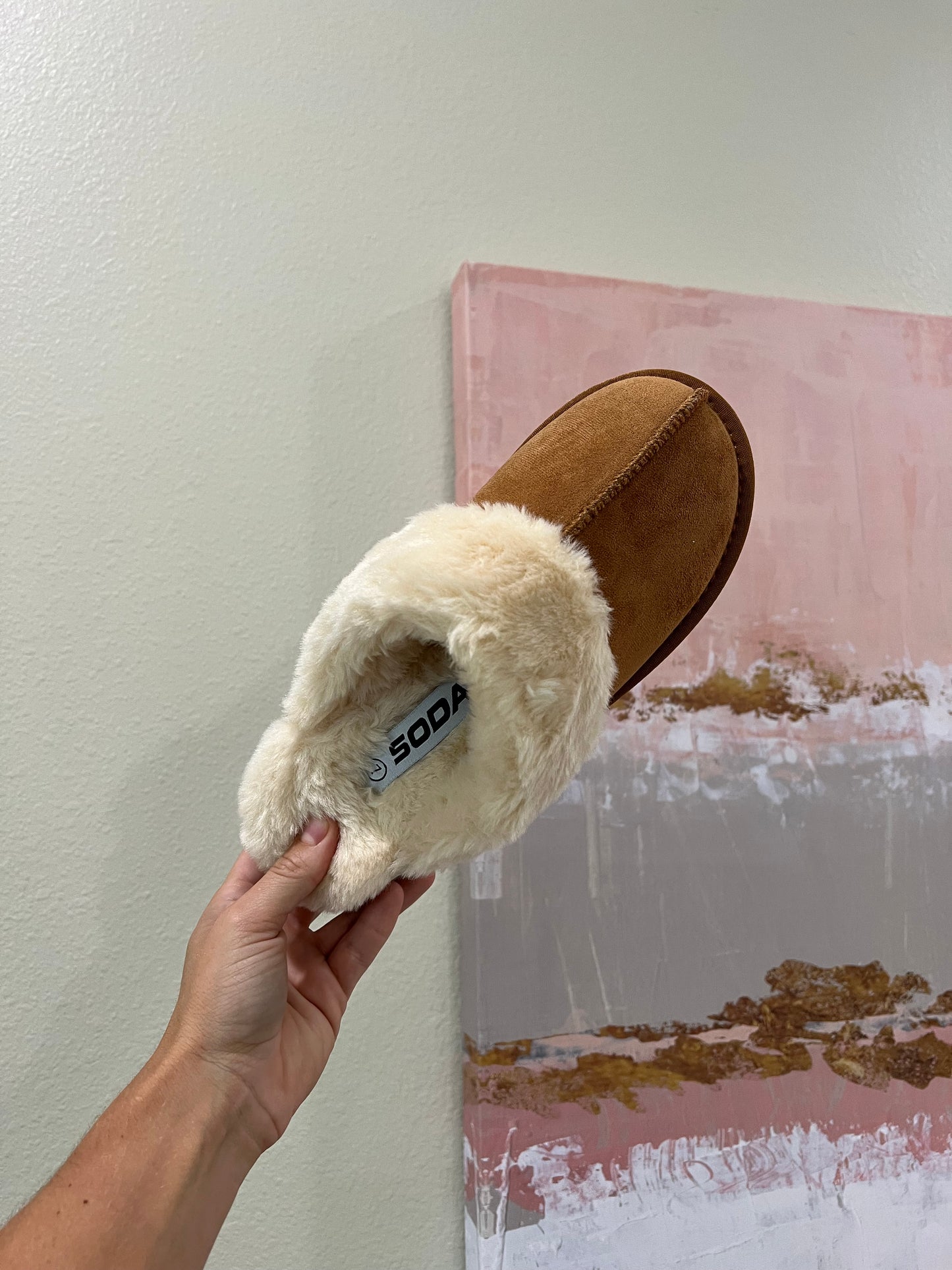 Darwin Fur Slip Ons Camel