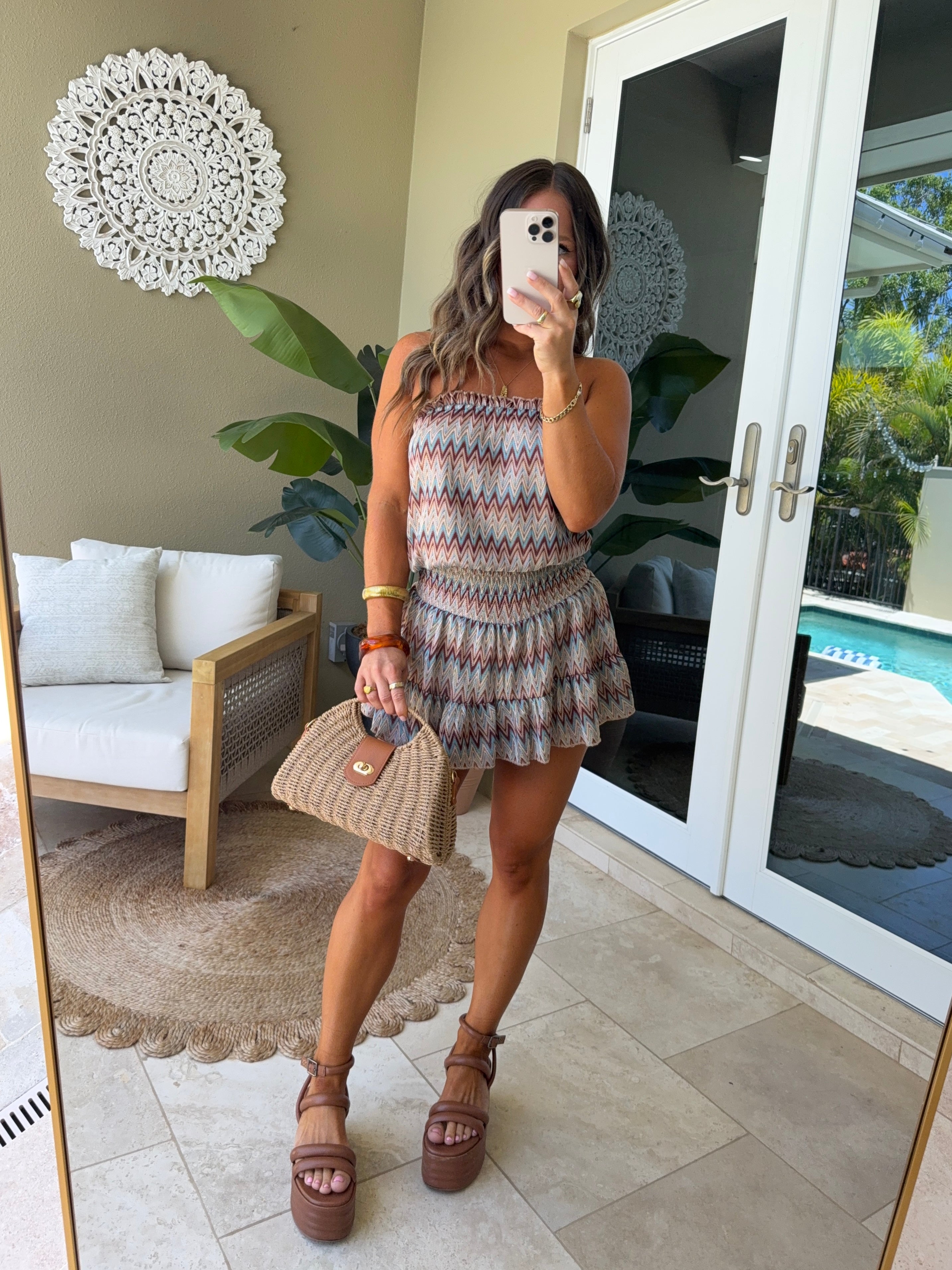 Laguna Tide Romper Dress Brown Multi