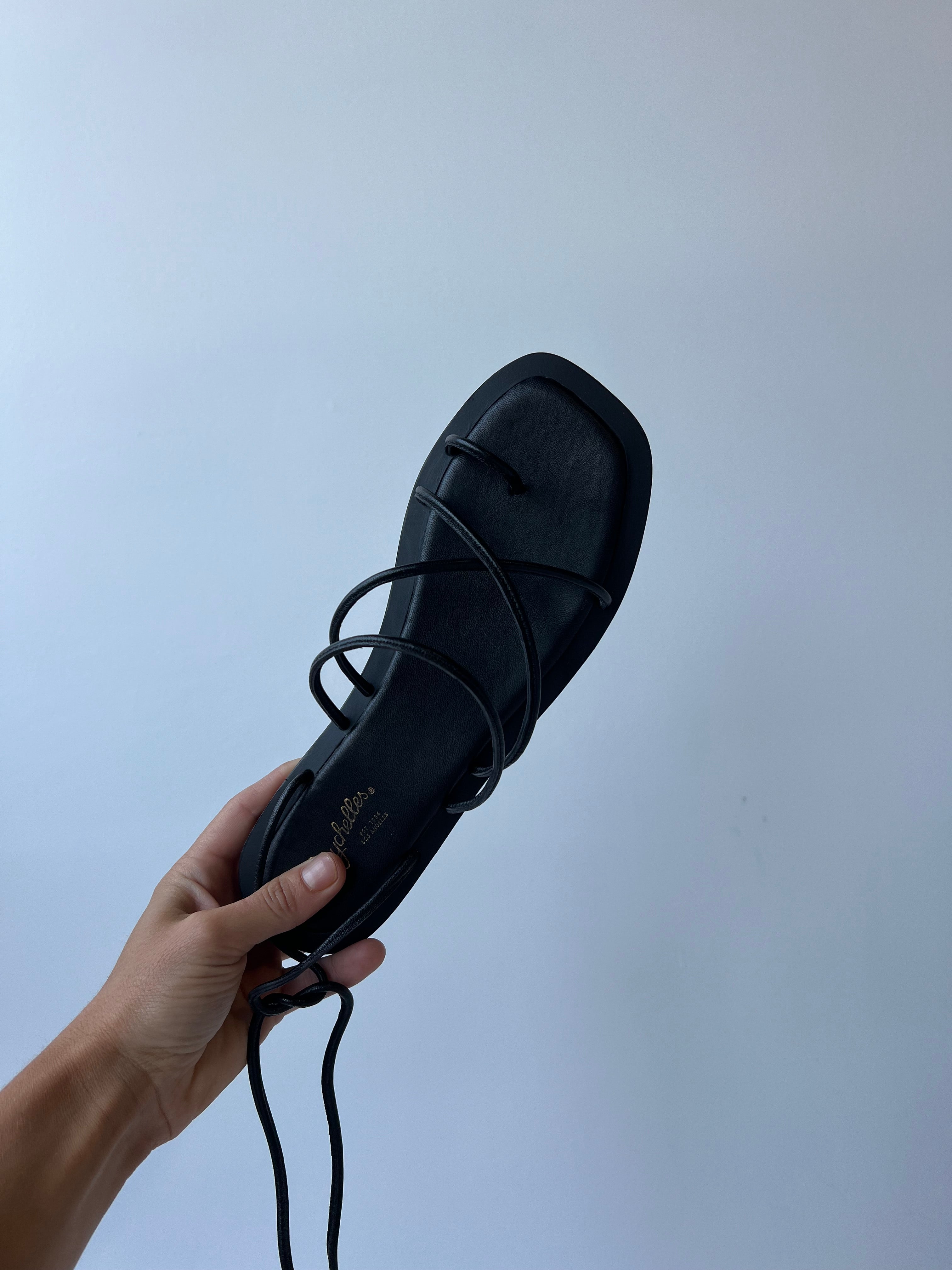 Lila Leather Gladiator Sandals Black