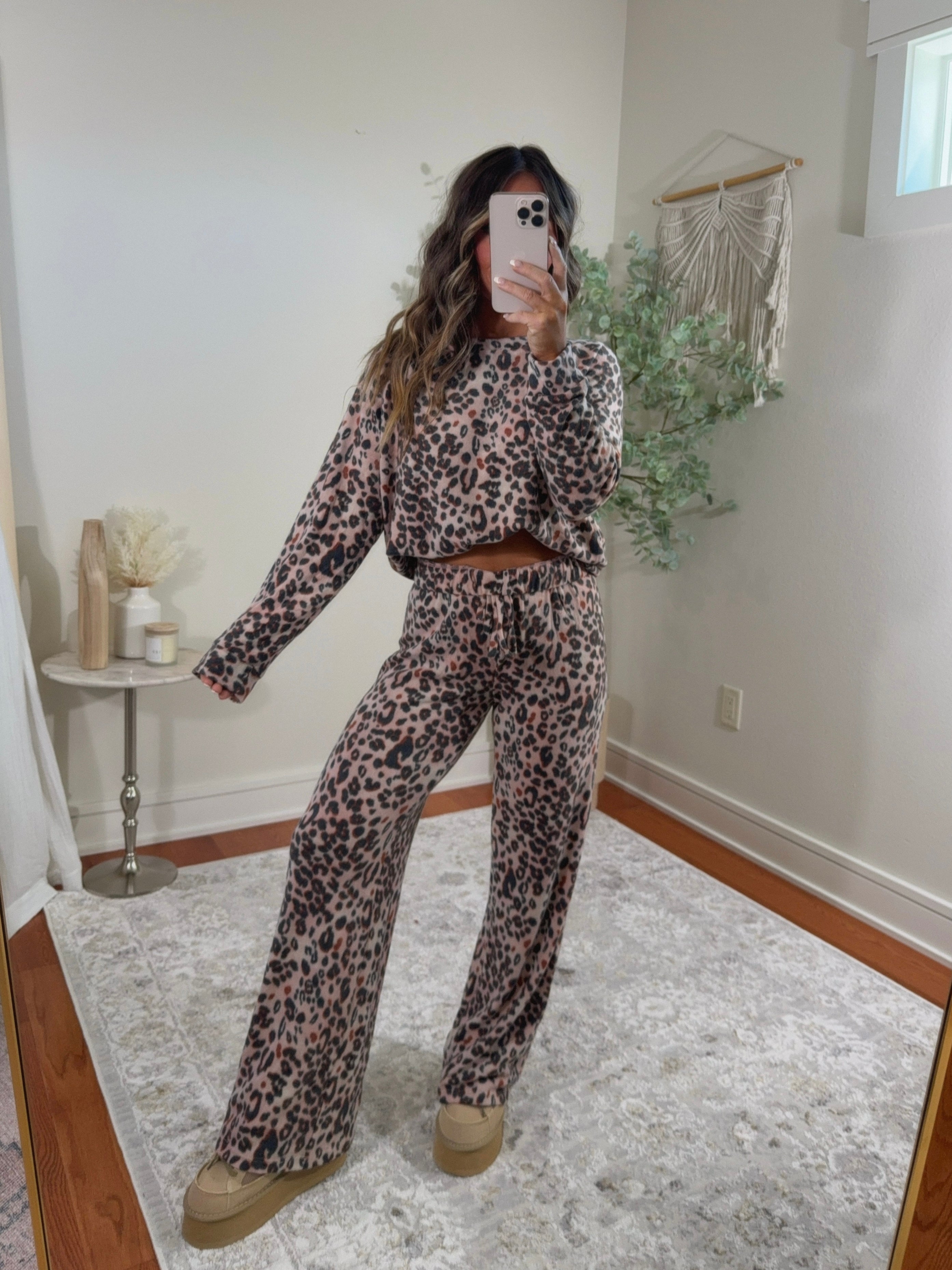 Cheetah Sisters Lounge Set Pink/Brown