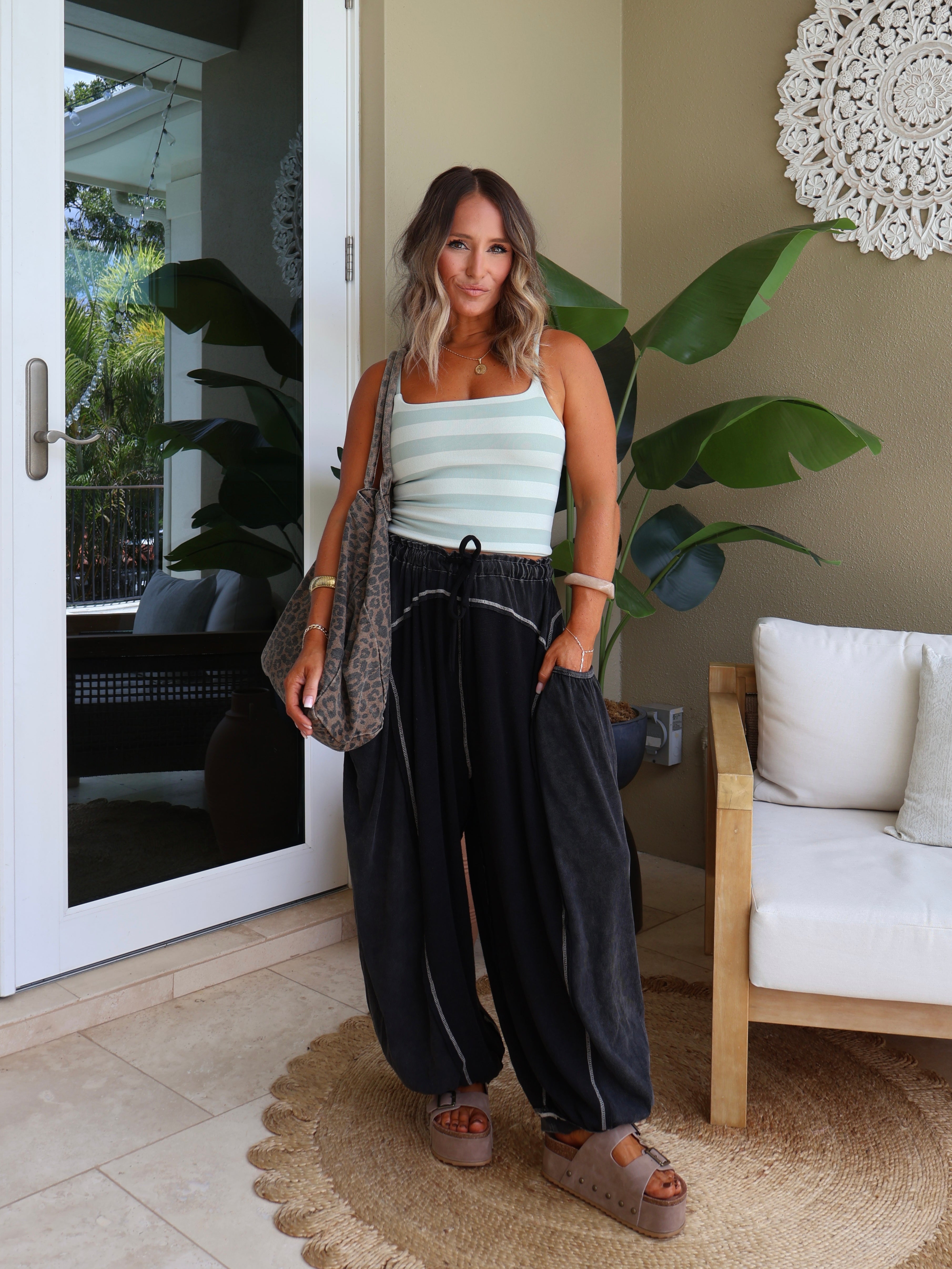 Soft Stay Lounge Pants Washed Black