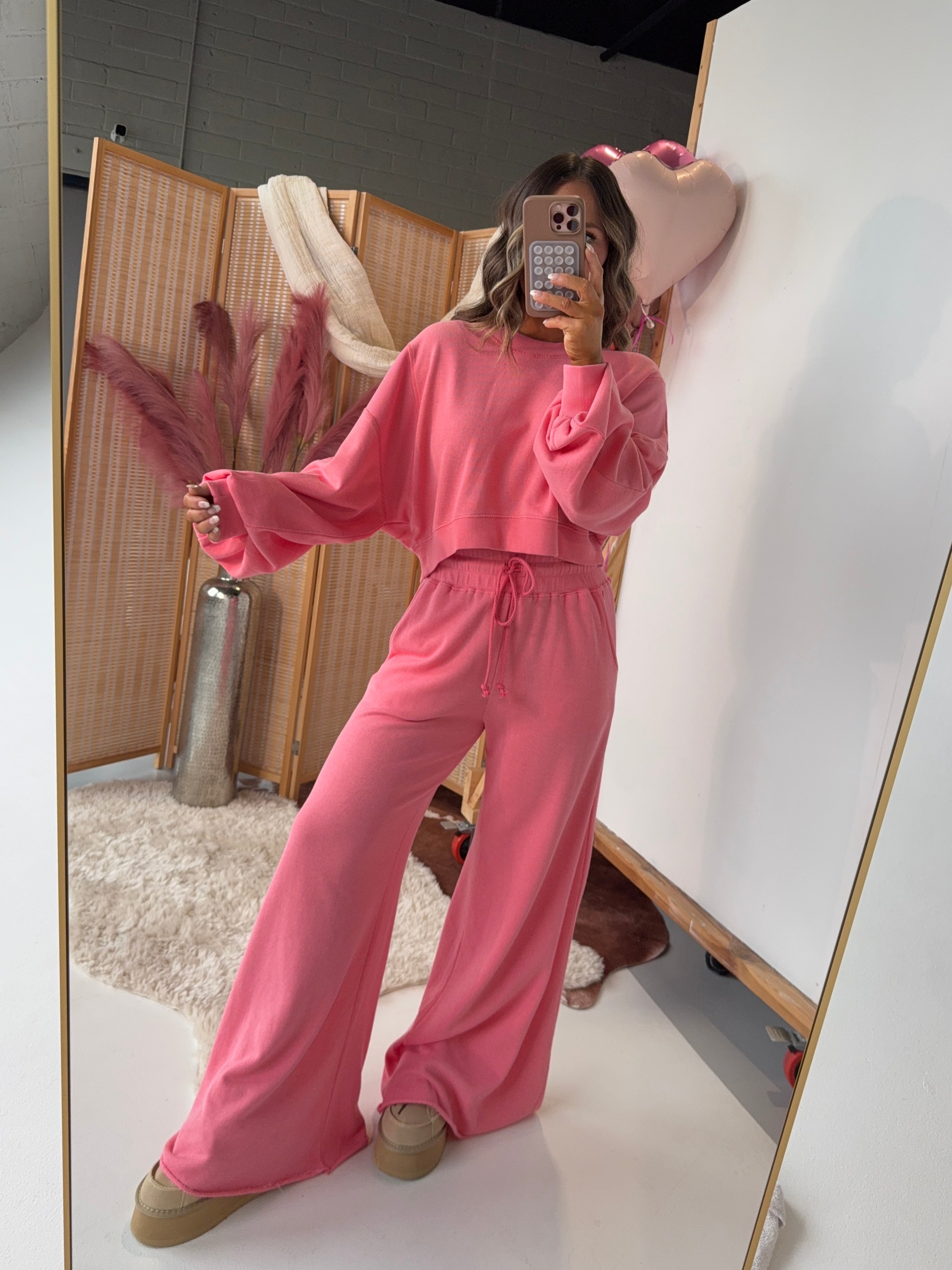 Coffee Shop Mornings Sweatpants Pink