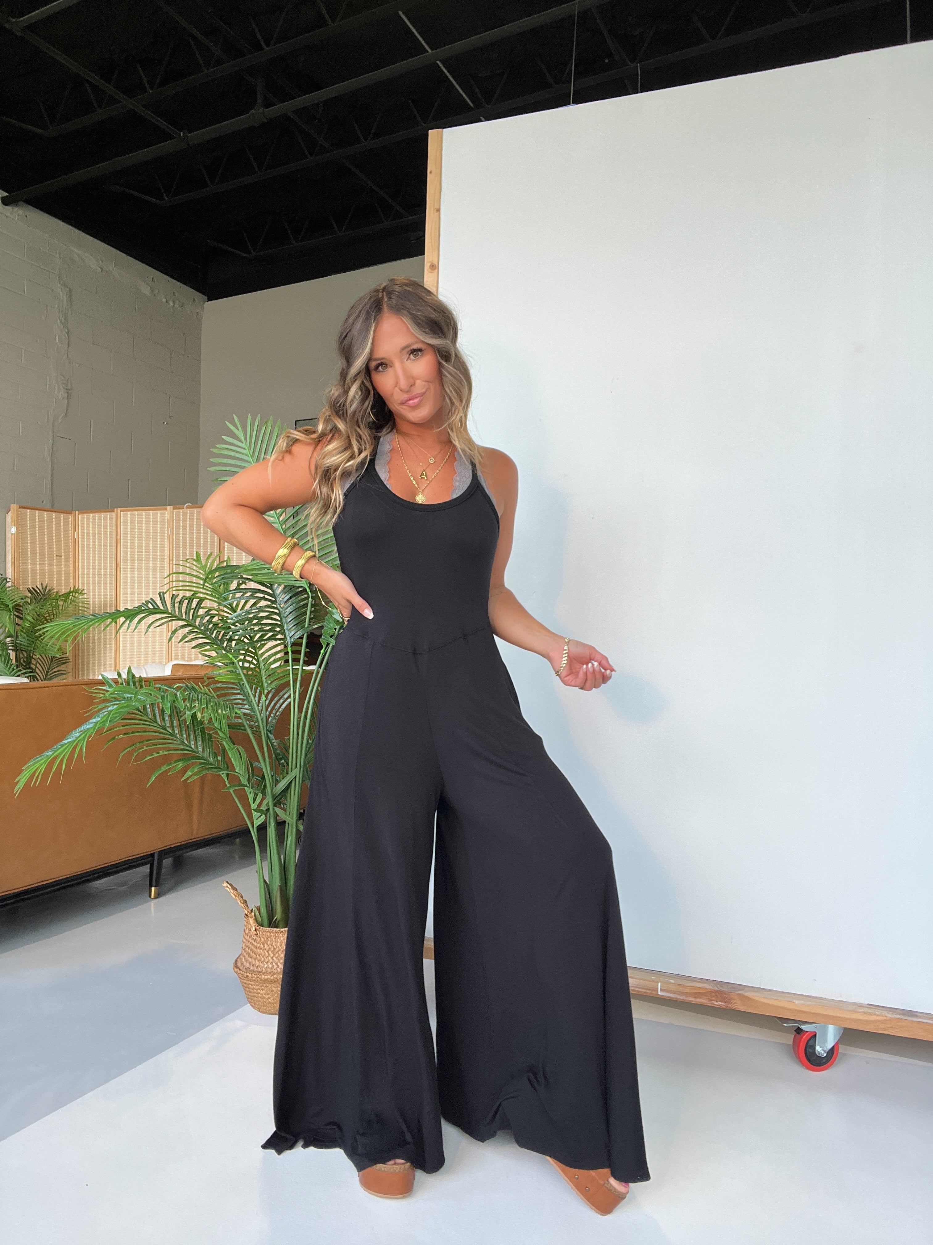 East Coast Lounge Jumpsuit Black