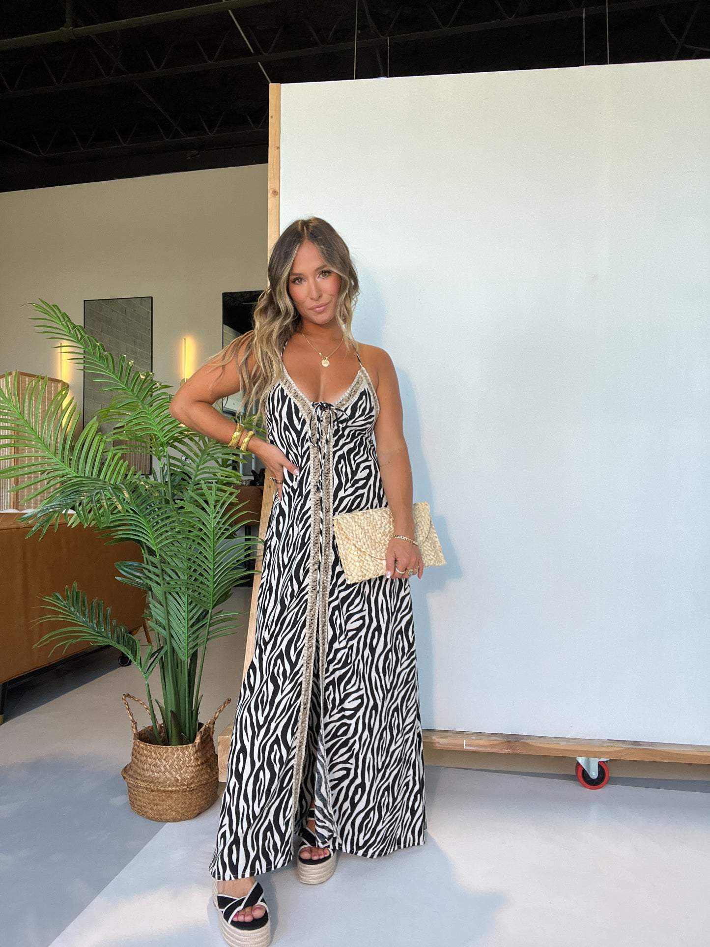 Wild Thoughts Maxi Dress Zebra Multi
