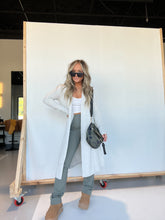 Load image into Gallery viewer, Lifestyle Long Slit Cardigan Light Grey
