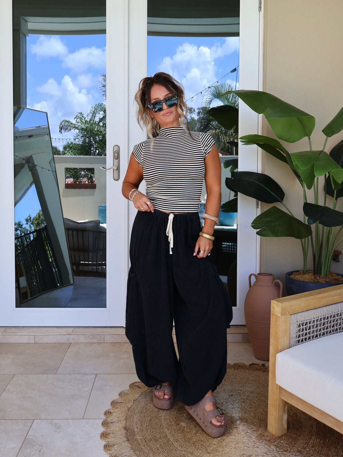 Easy Street Barrel Joggers Black