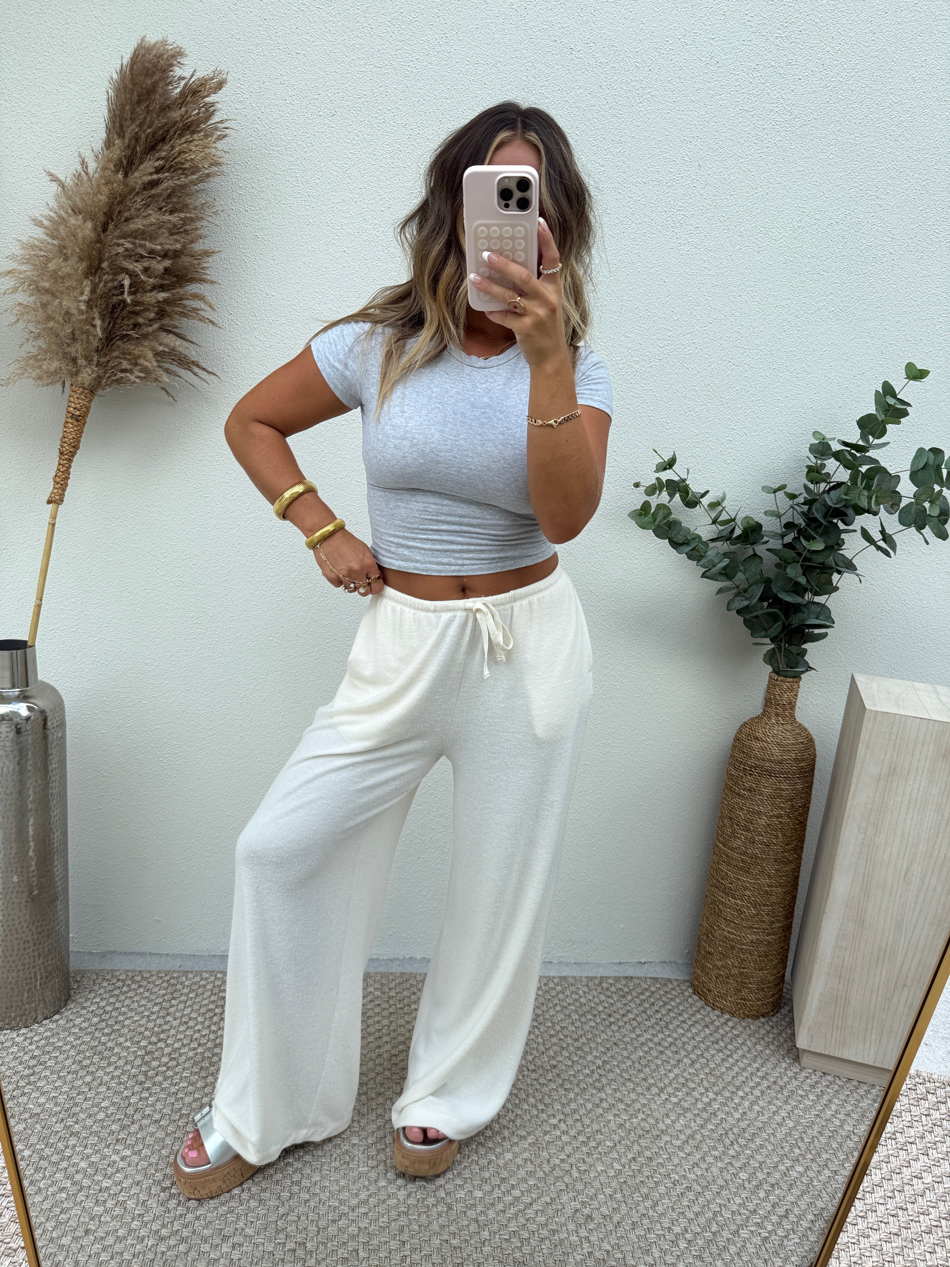 Cloud Nine Lounge Knit Pants Cream