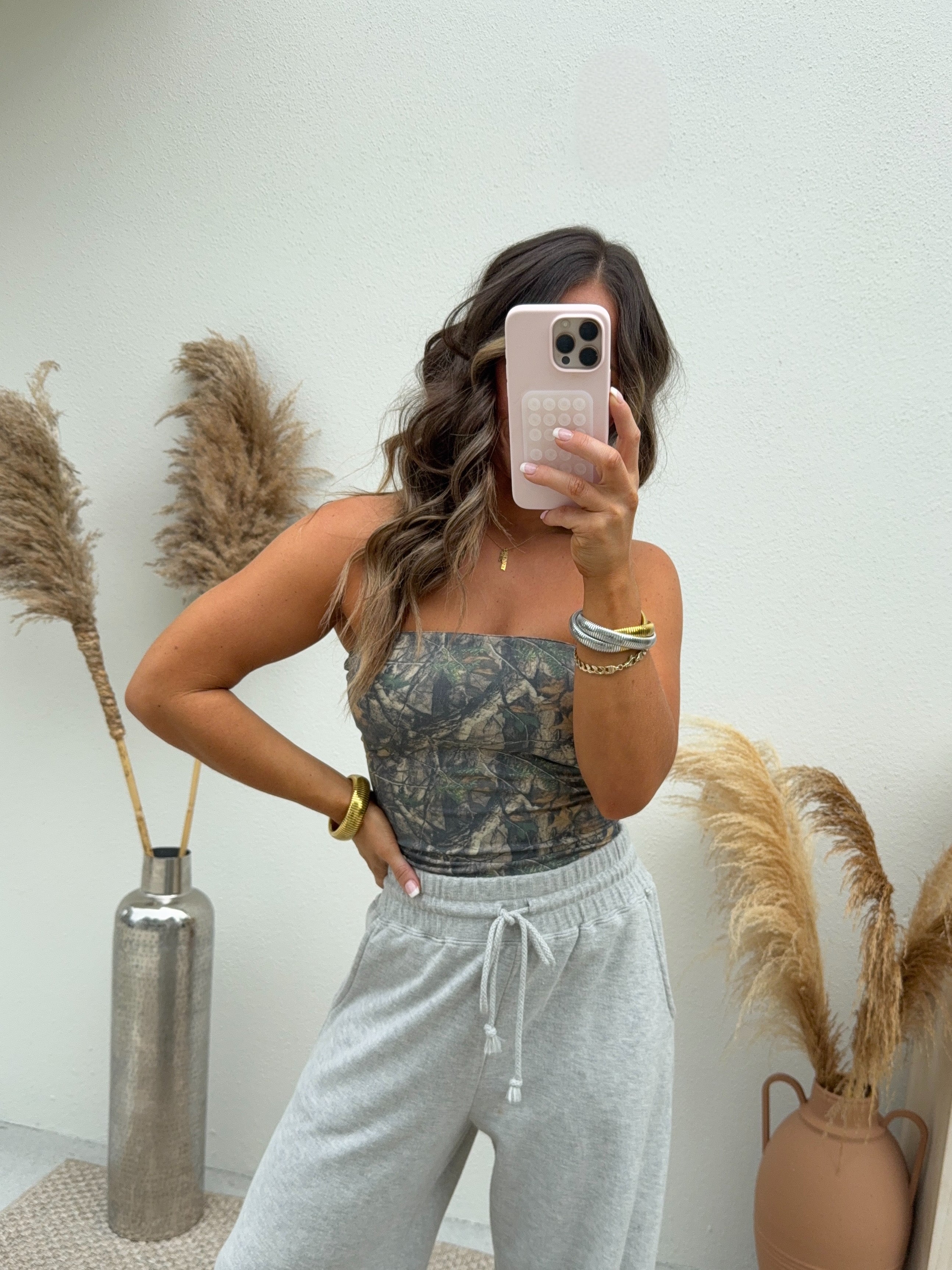 Hidden Tube Top Dark Camo