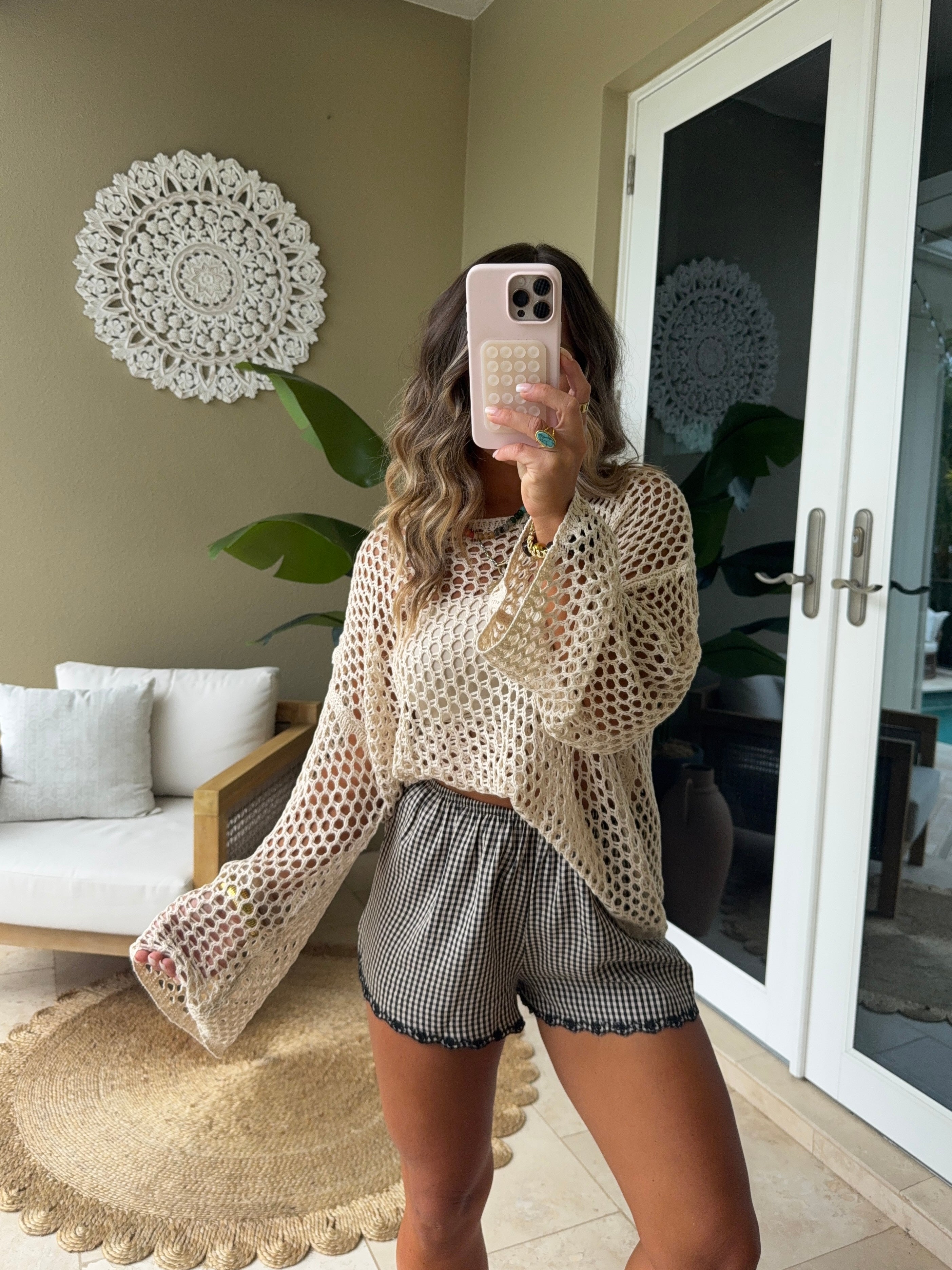 Wanderer Crochet Top Tan