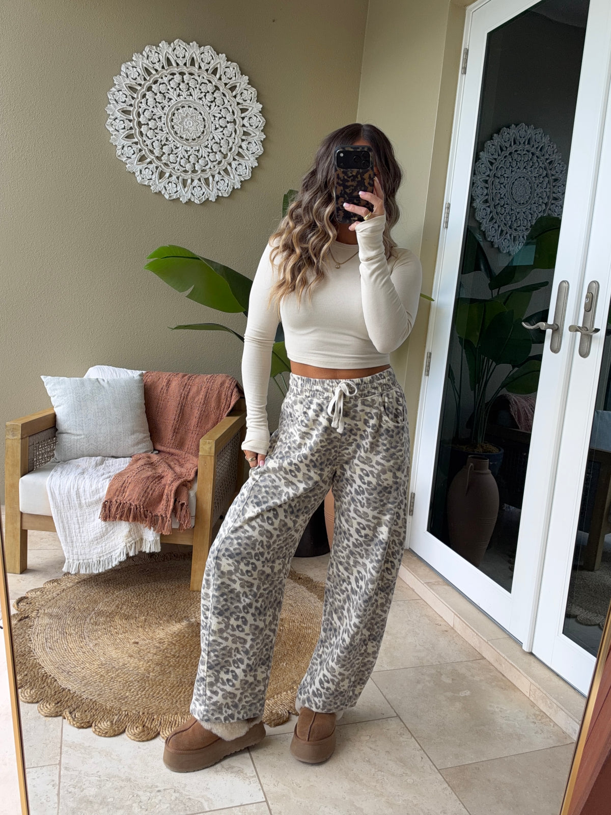 On the Prowl Barrel Sweatpants Cheetah