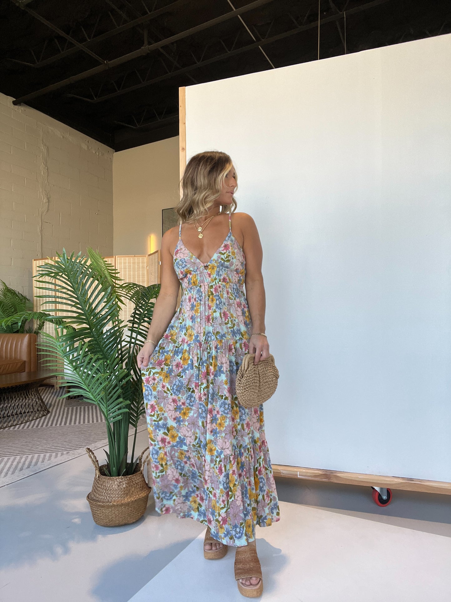 Leona Floral Maxi Dress Bay