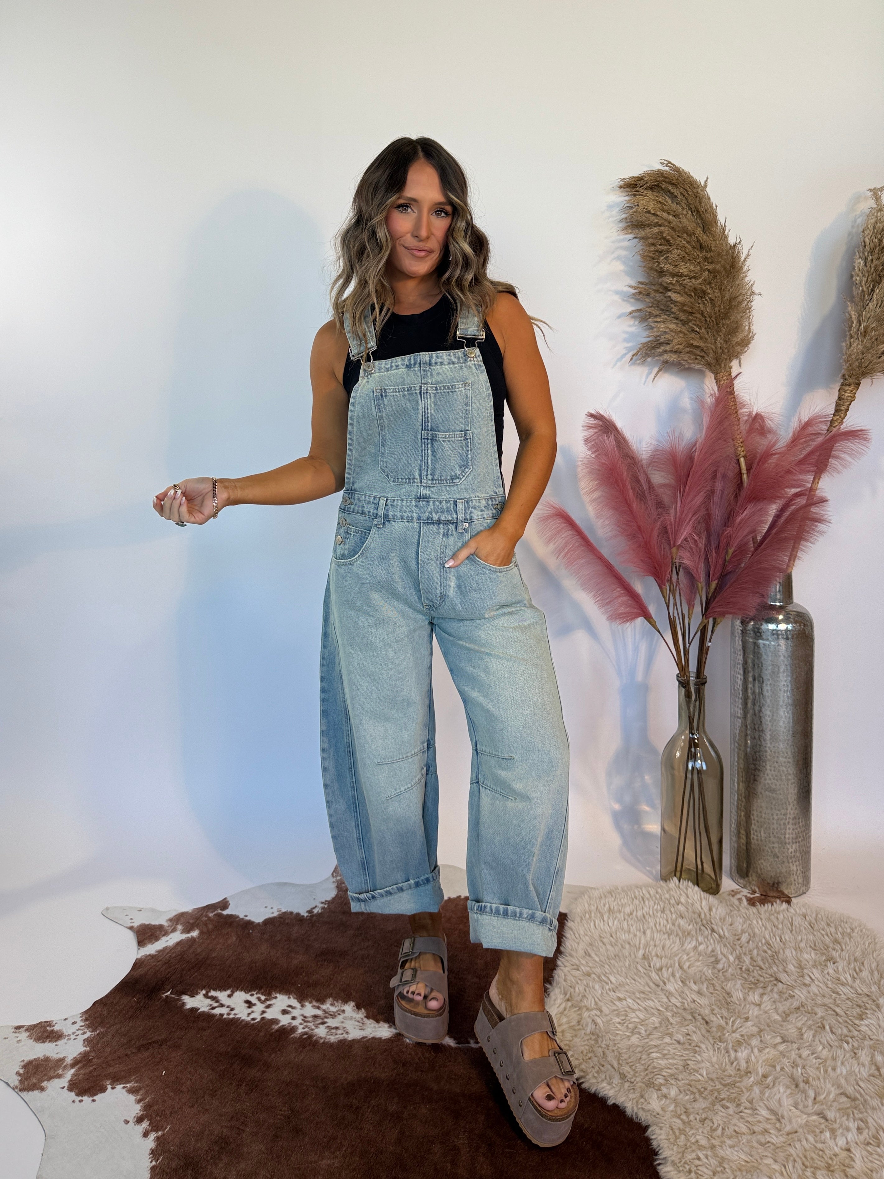 Gracie Barrel Overalls Denim
