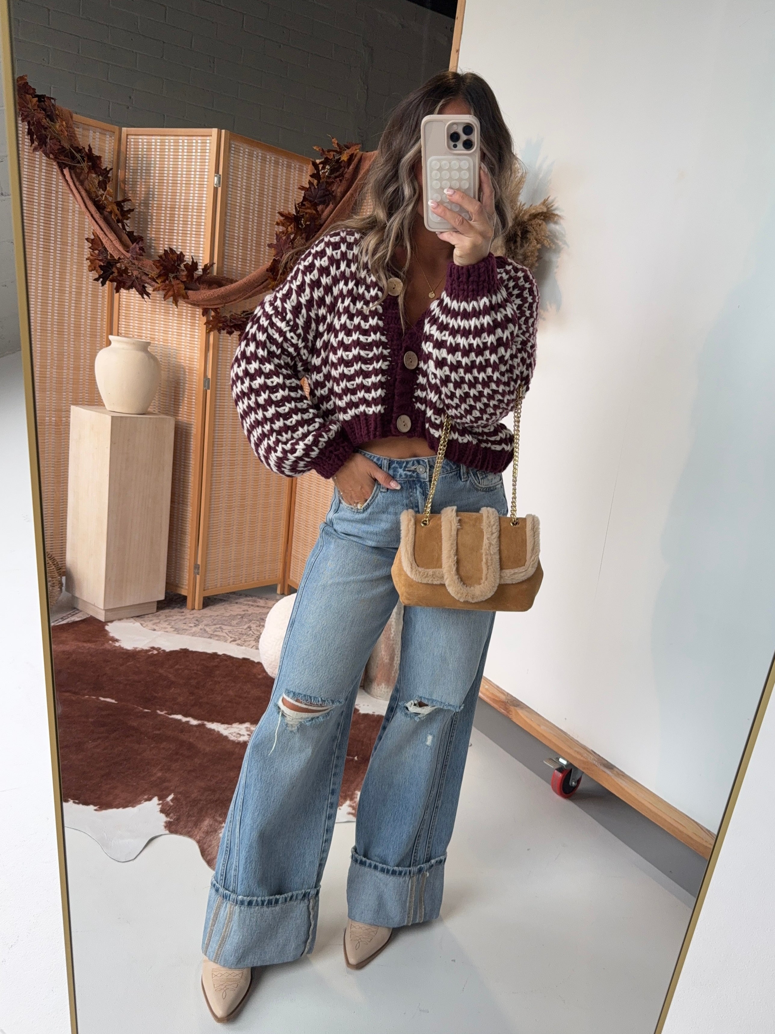 Sleepy Hallows Cardigan Burgundy Multi