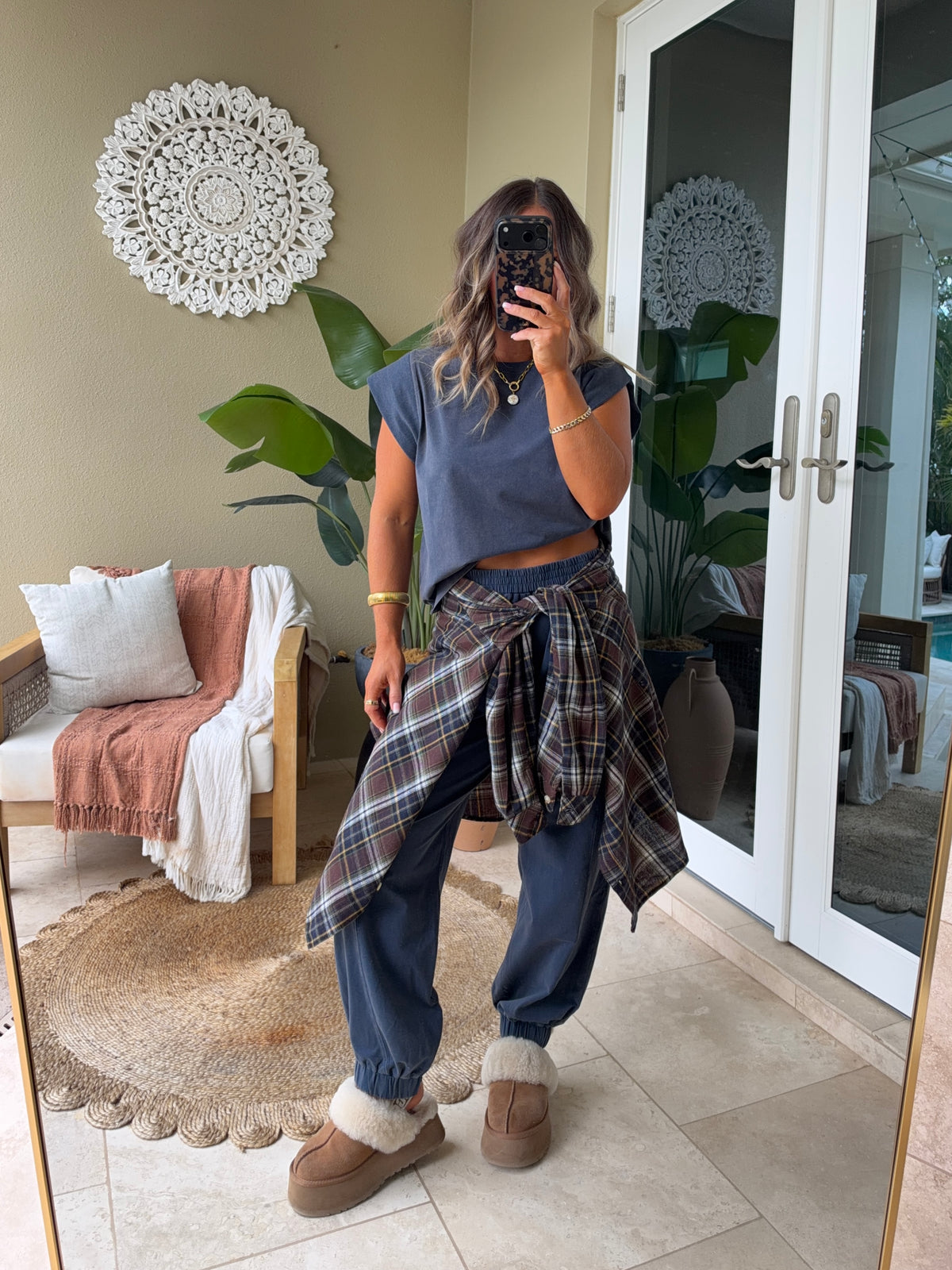 At the Lodge Lounge Set Washed Navy