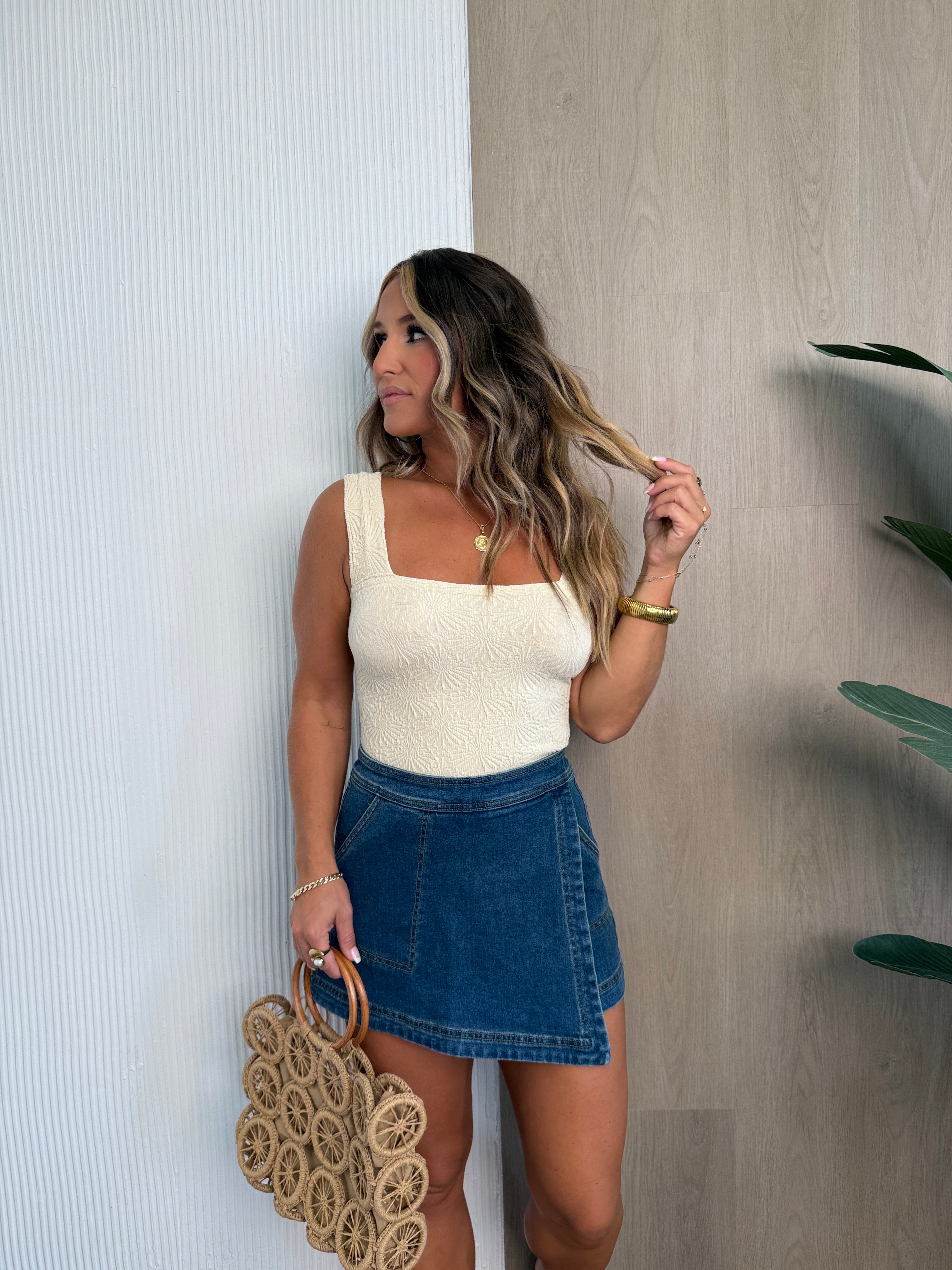Anywhere For You Mini Skort Denim