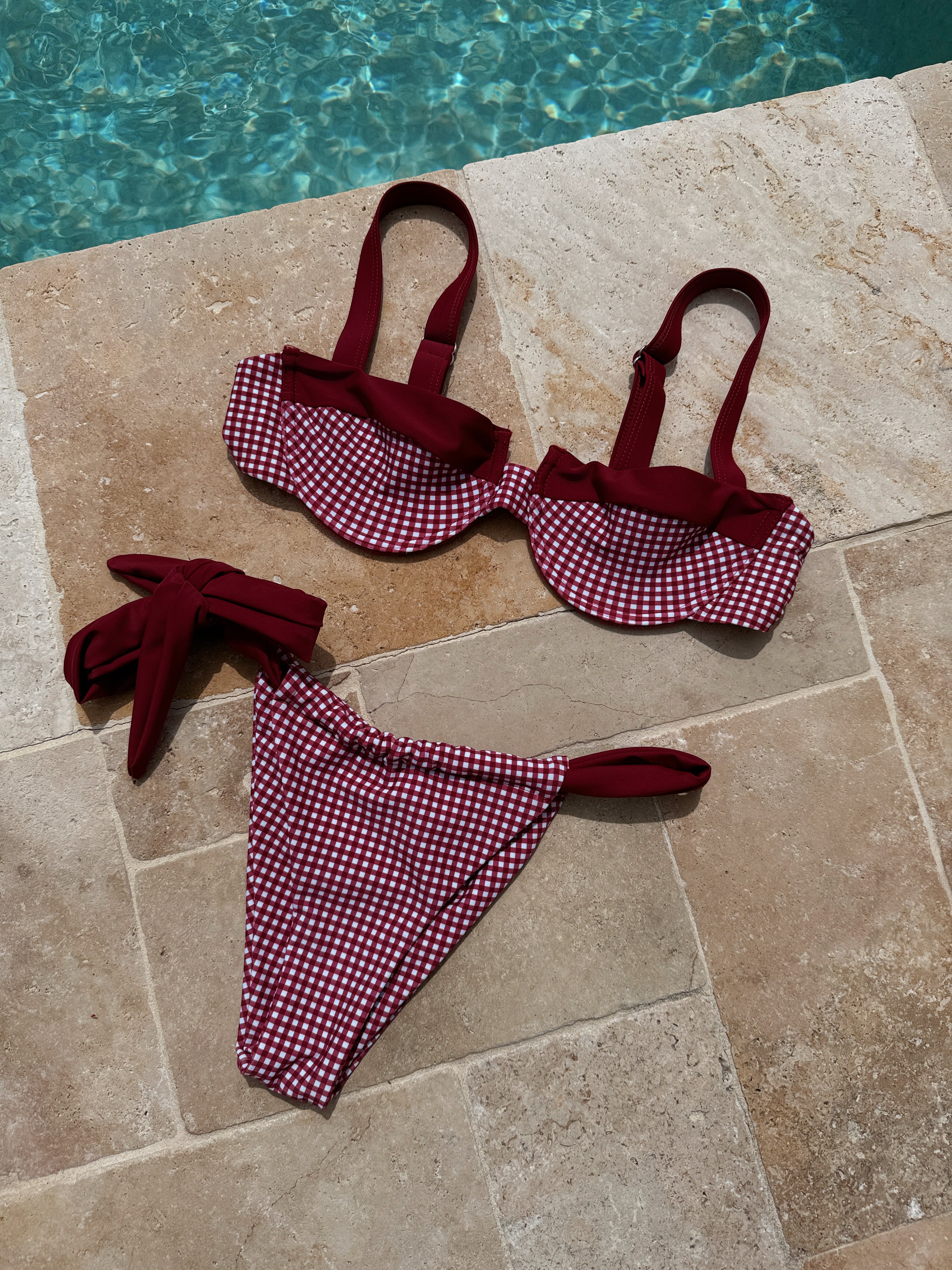 Picnic Party Bikini Top Red