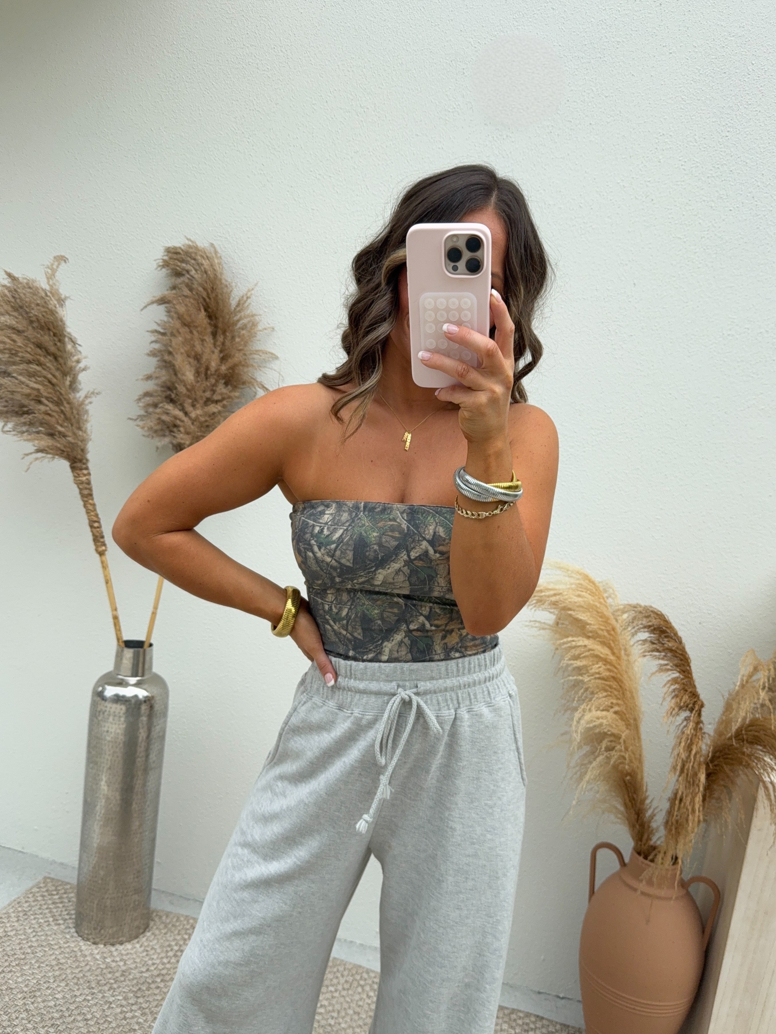 Hidden Tube Top Dark Camo