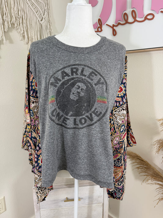 Bob Marley Mix & Match Tee Grey Floral