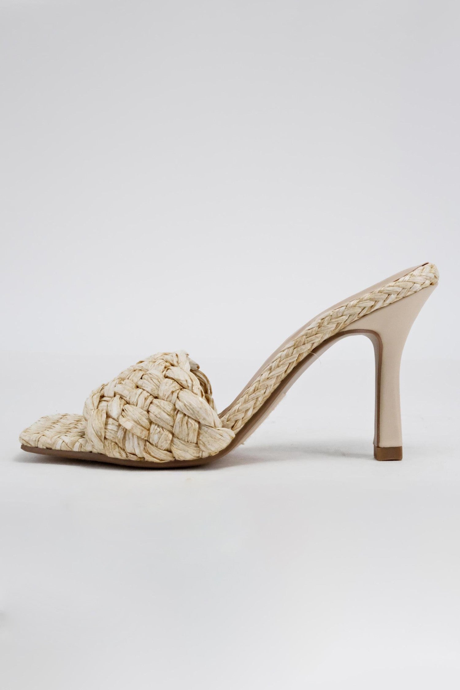 Girls Trip Raffia Stiletto Heels Natural