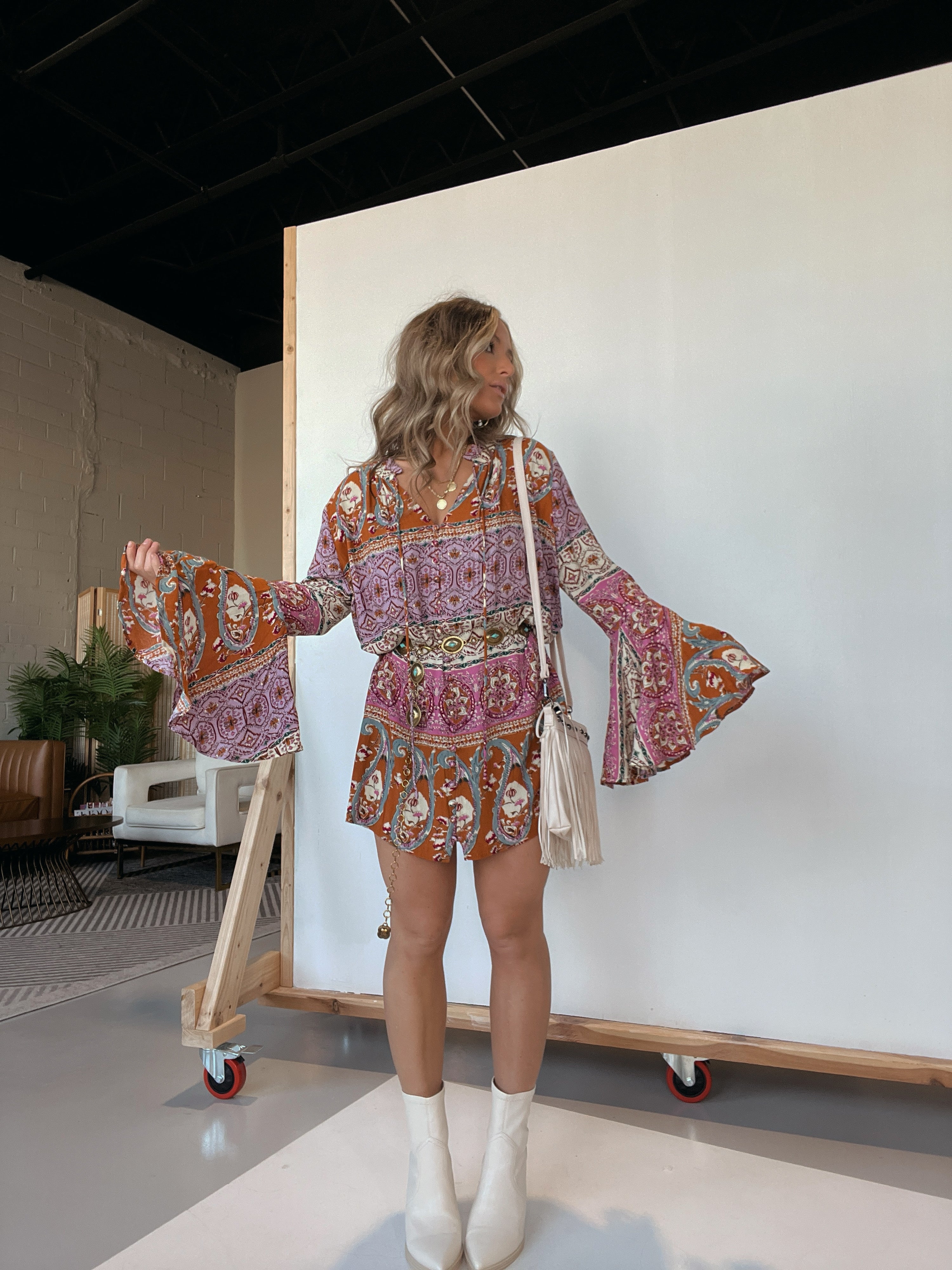Alexandra Boho Flare Sleeve Dress