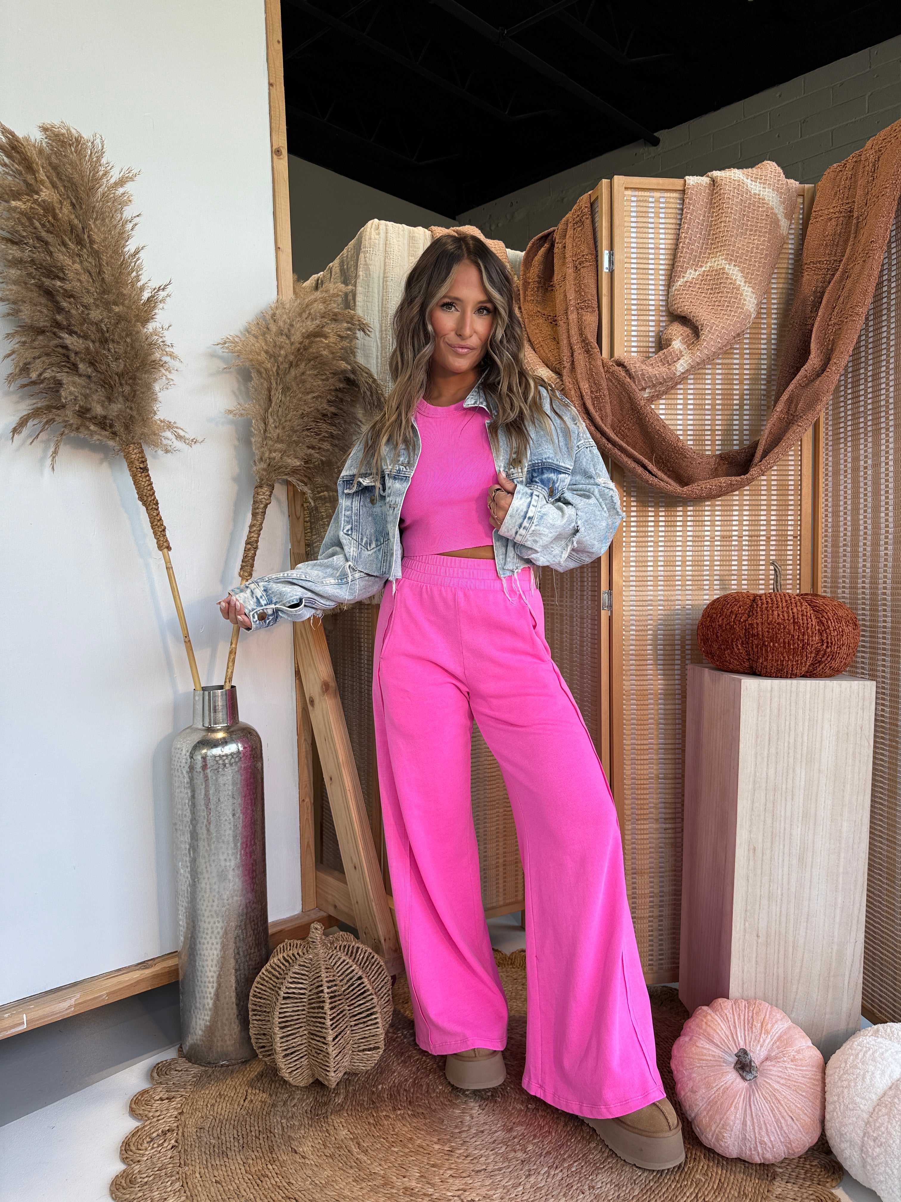 It Girl Lounge Set Fuchsia