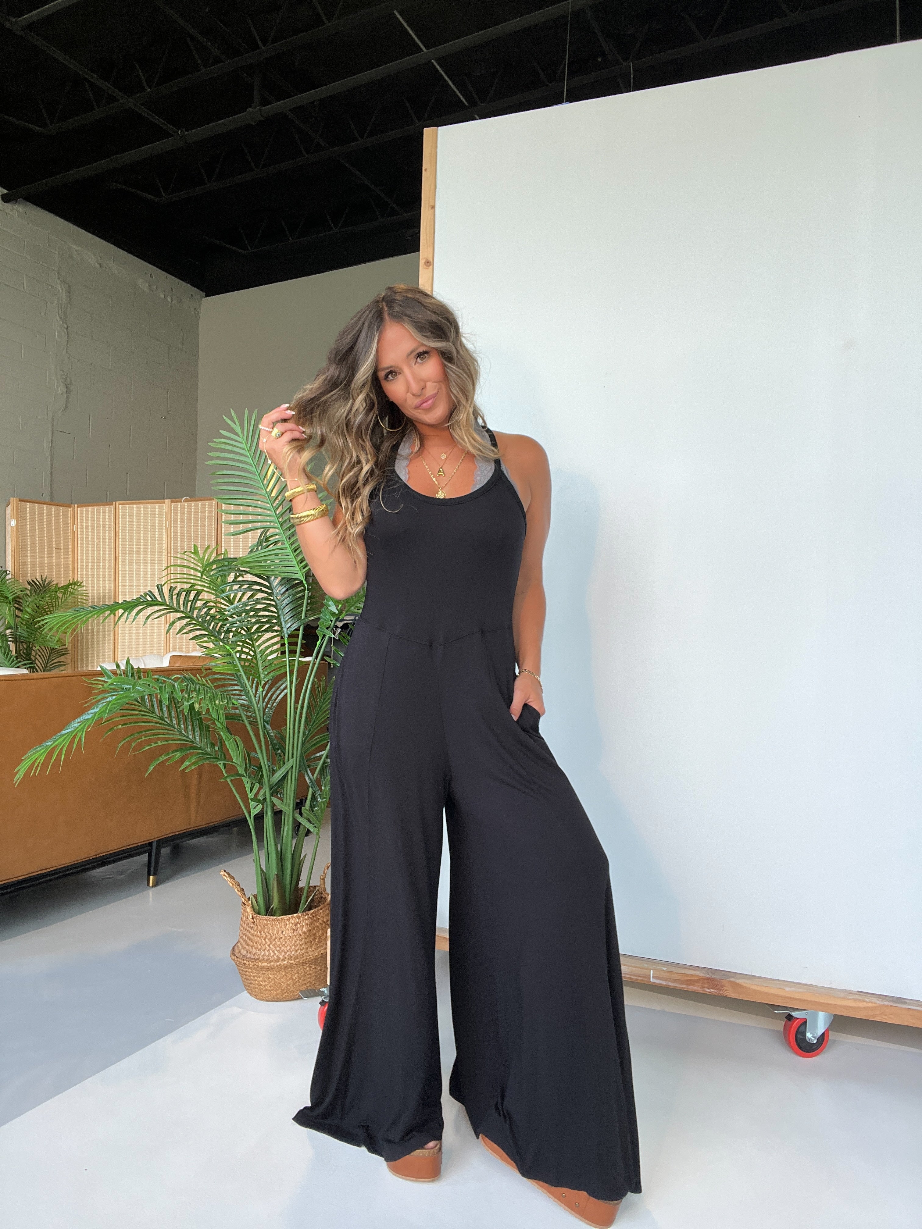 East Coast Lounge Jumpsuit Black