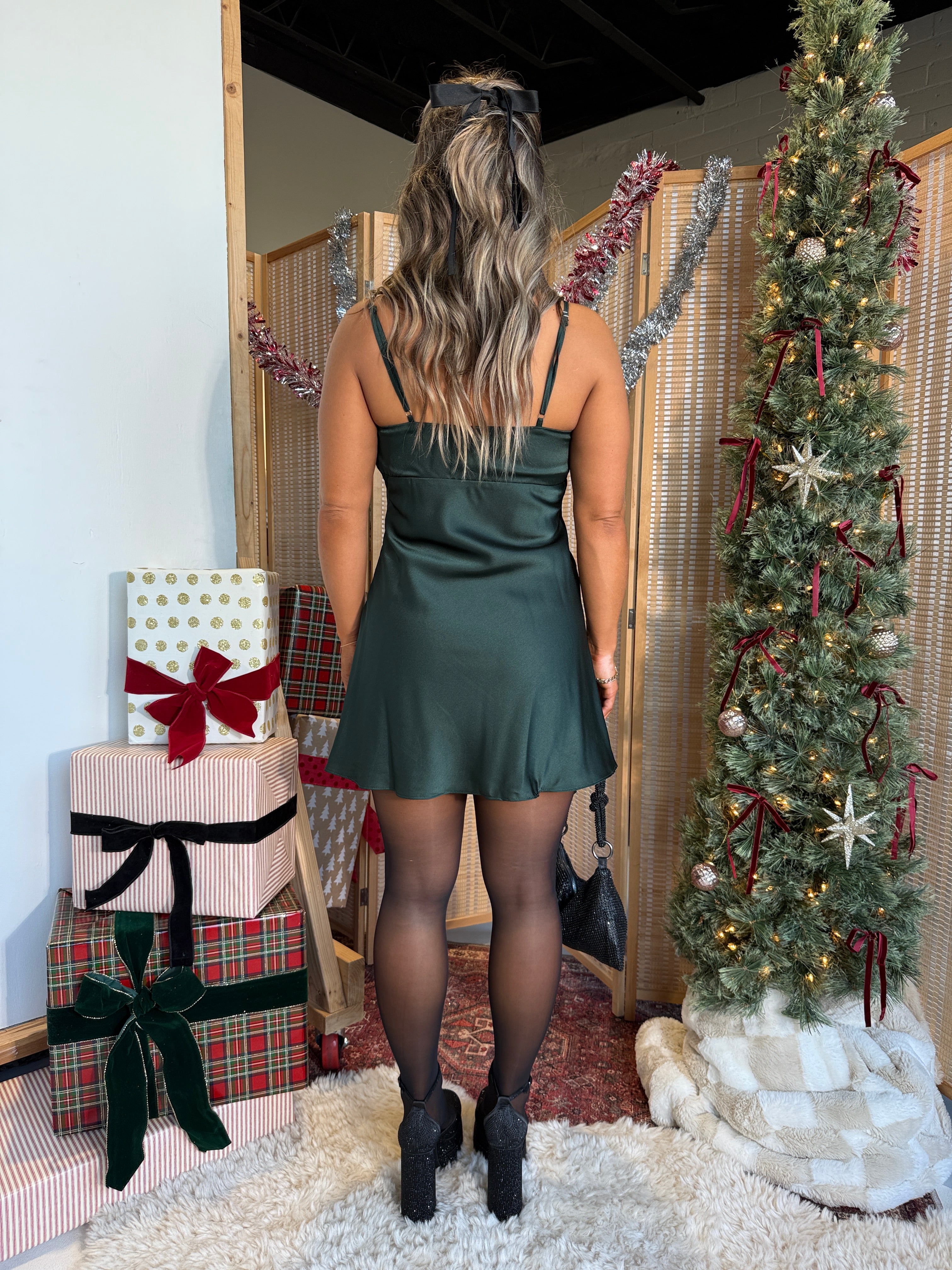 Fraser Fir Mini Dress Dark Green