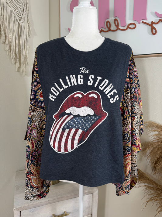 Rolling Stones Mix & Match Tee Blue Floral