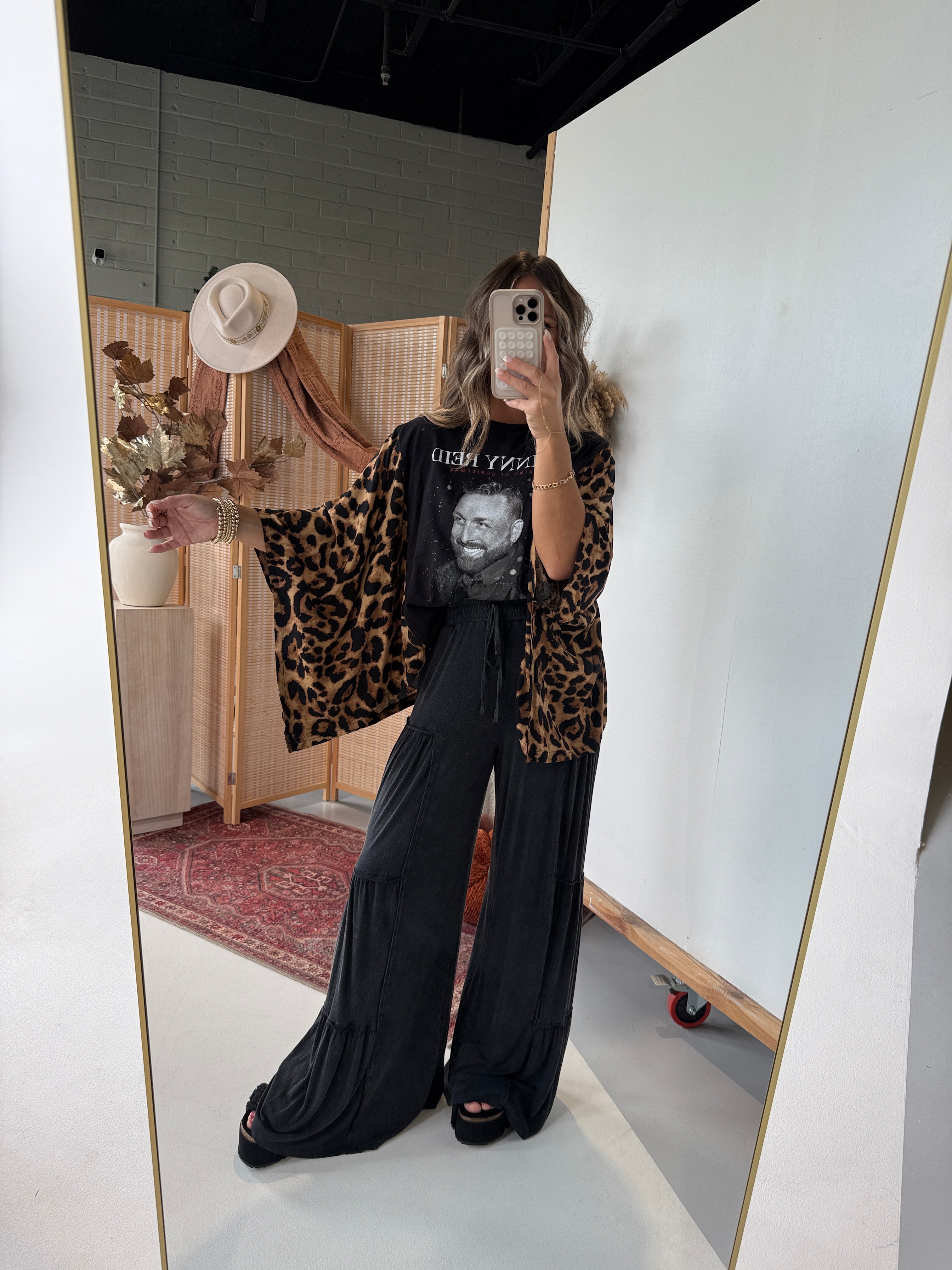 Johnny Reid Mix & Match Tee Black Cheetah