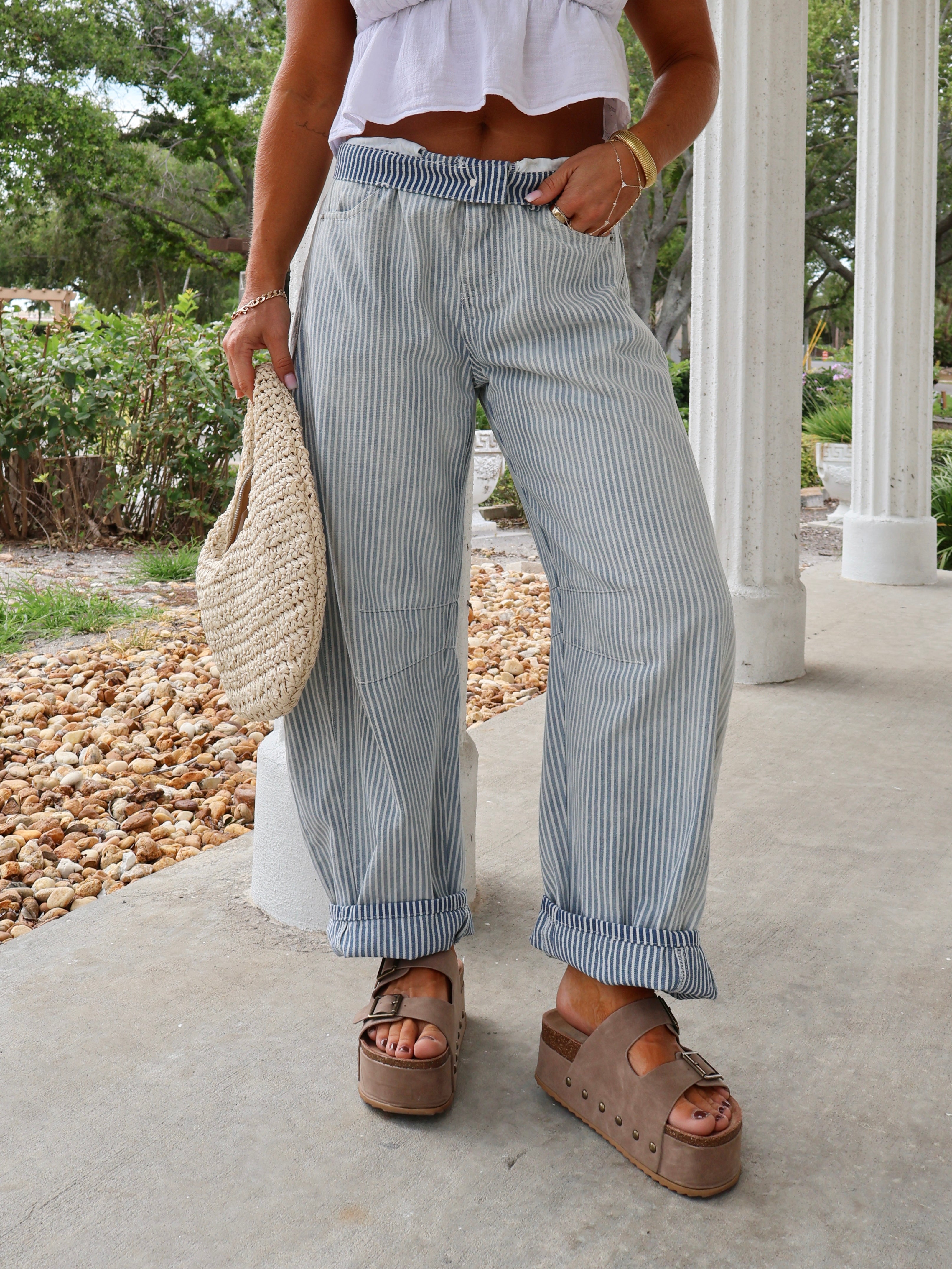 Sun & Surf Striped Barrel Jeans